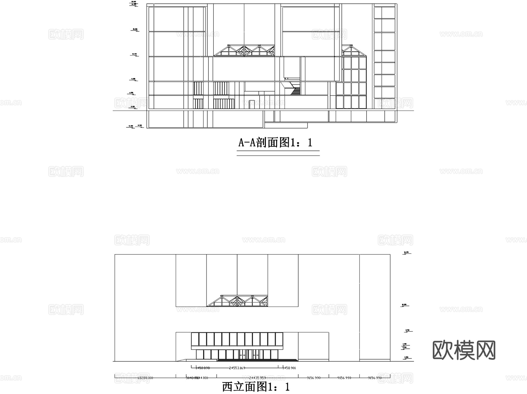 华盛顿国家美术馆东馆建筑CAD施工图+SUcad施工图