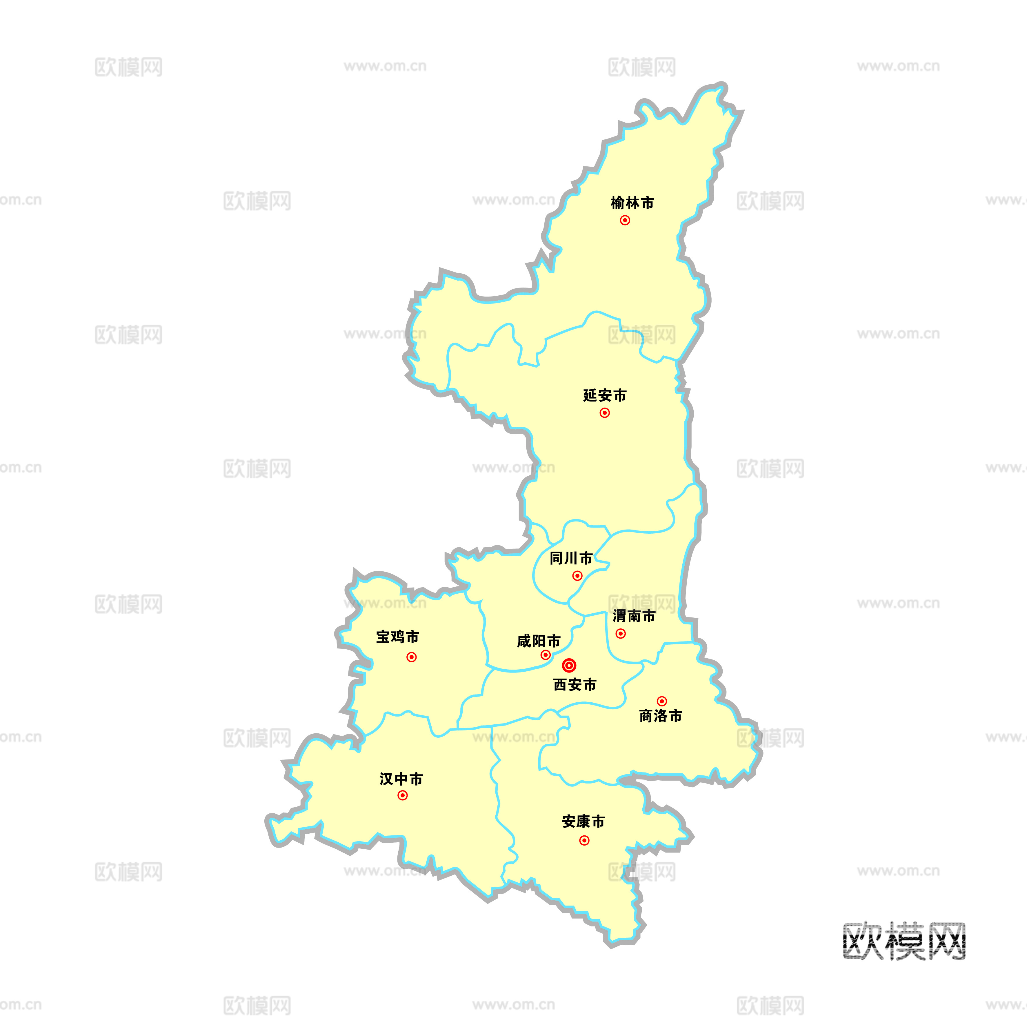 陕西省地图下载