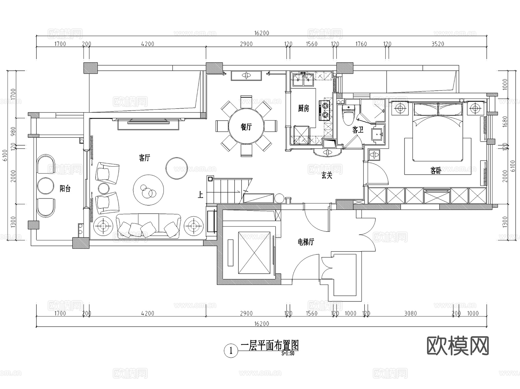 丽景天下9#205复式样板房室内家装CAD施工图整套cad施工图
