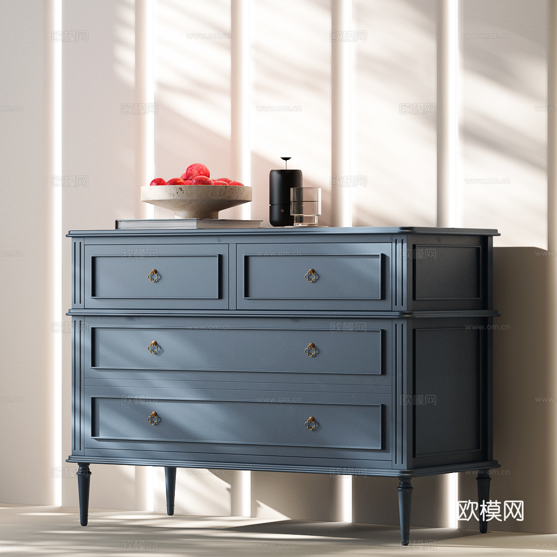 美式斗柜 美式边柜 美式装饰柜 美式玄关柜 现代美式玄关柜su模型