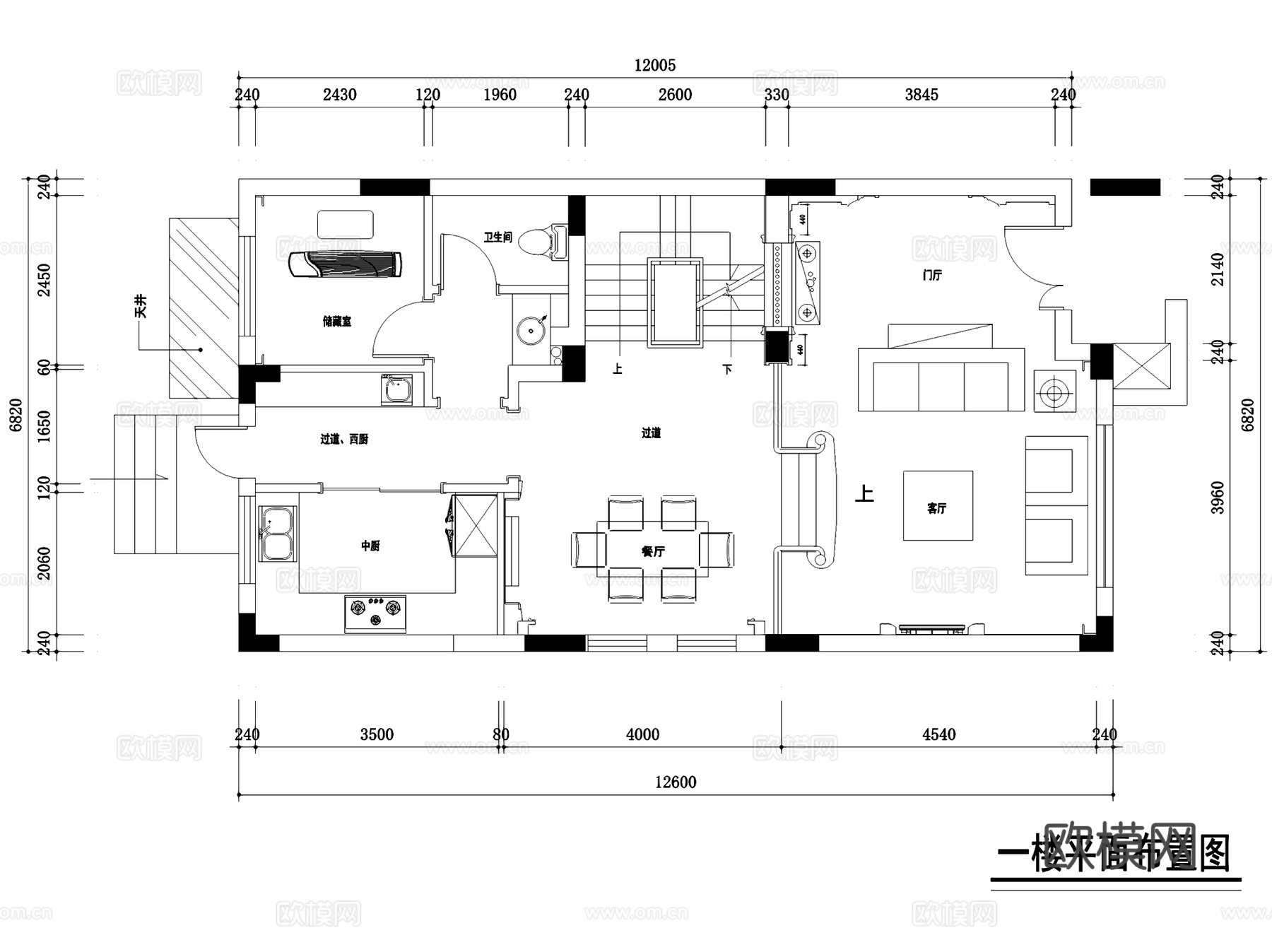 衡山一号新古典三层别墅室内家装CAD施工图cad施工图