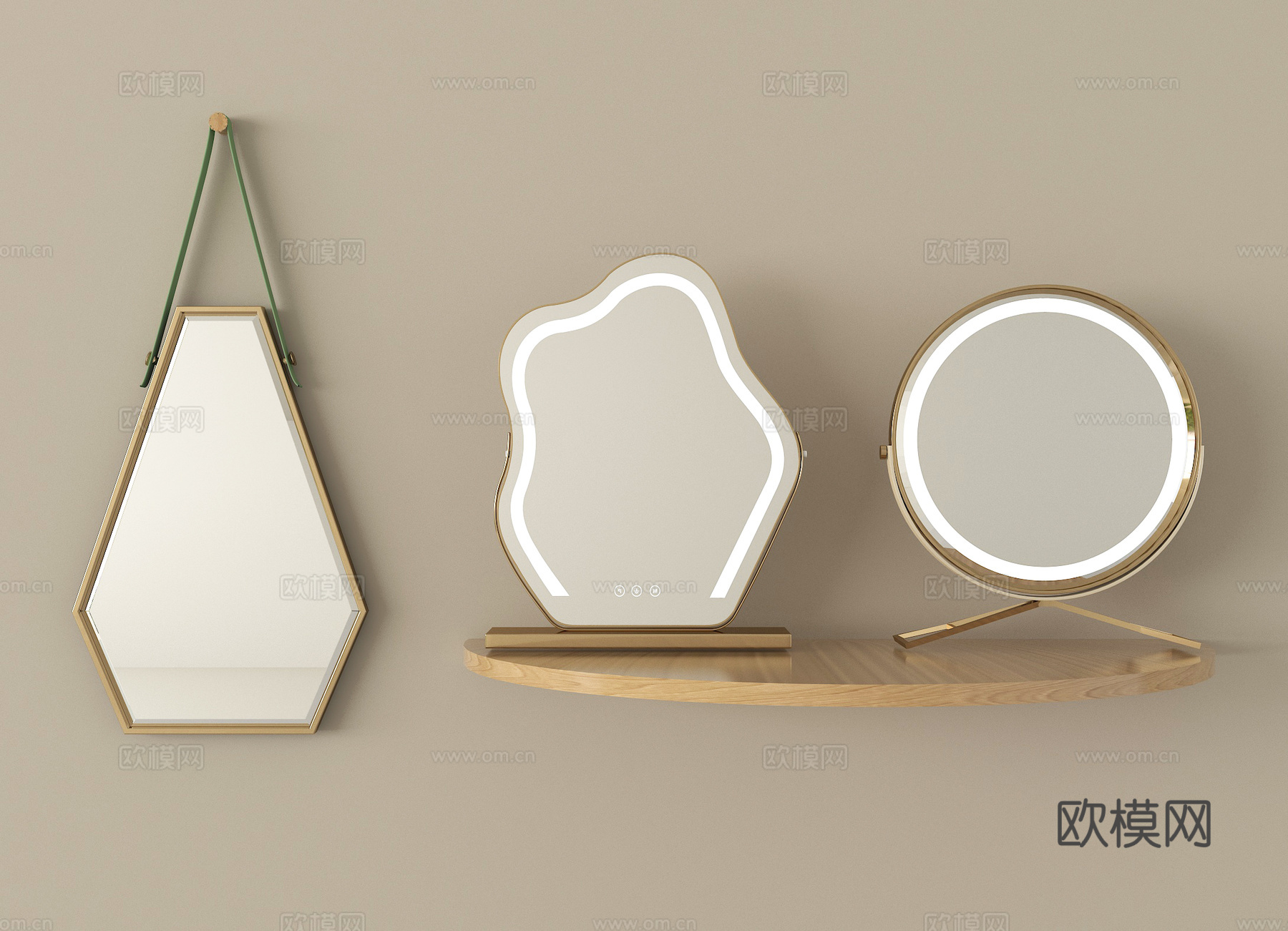 现代镜子 异形镜子 装饰镜子 化妆镜su模型