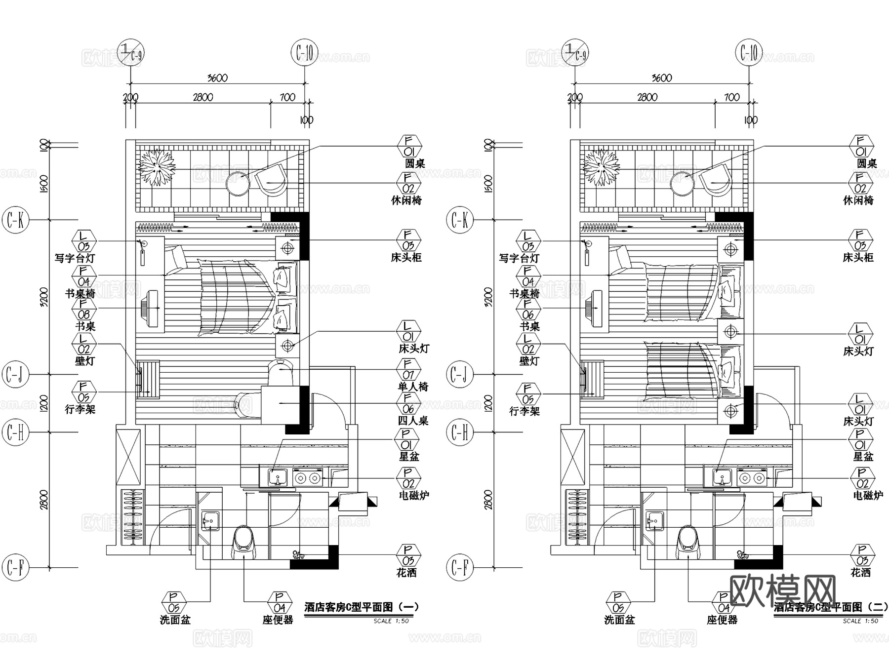 泊岸雅苑酒店式公寓室内家装CAD施工图cad施工图