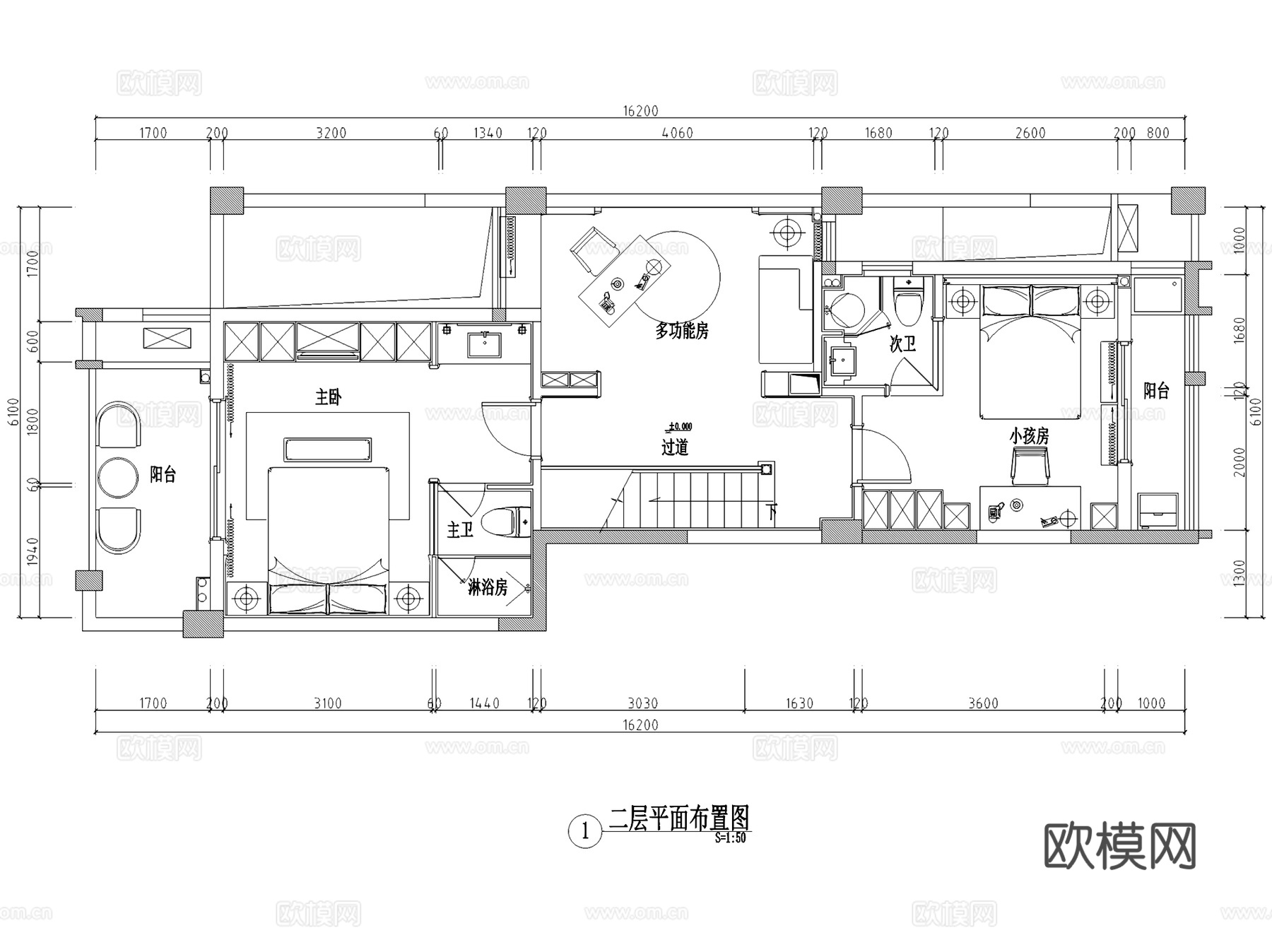 丽景天下9#205复式样板房室内家装CAD施工图整套cad施工图