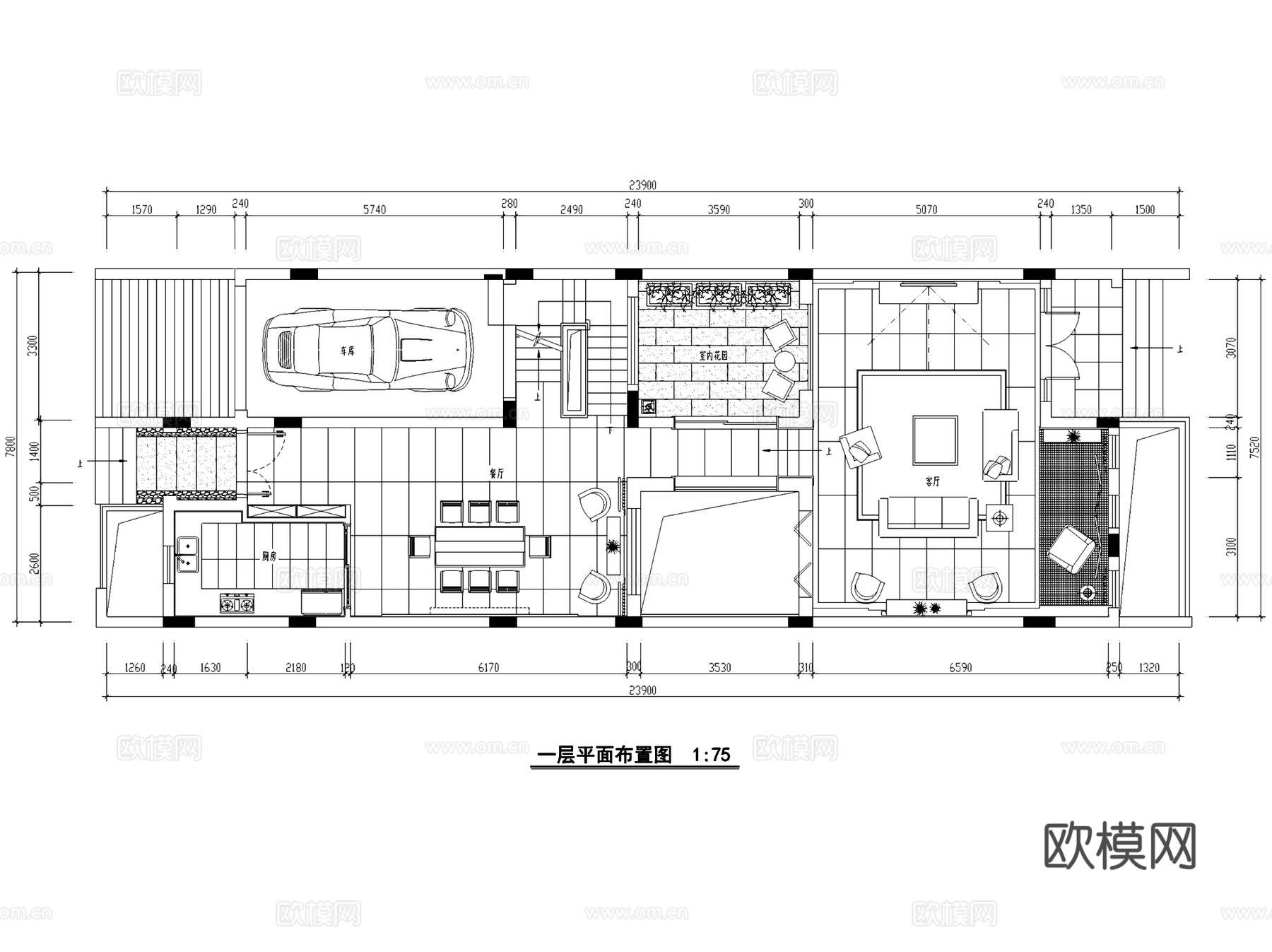 宝安曦城欧式三层别墅室内家装CAD施工图cad施工图
