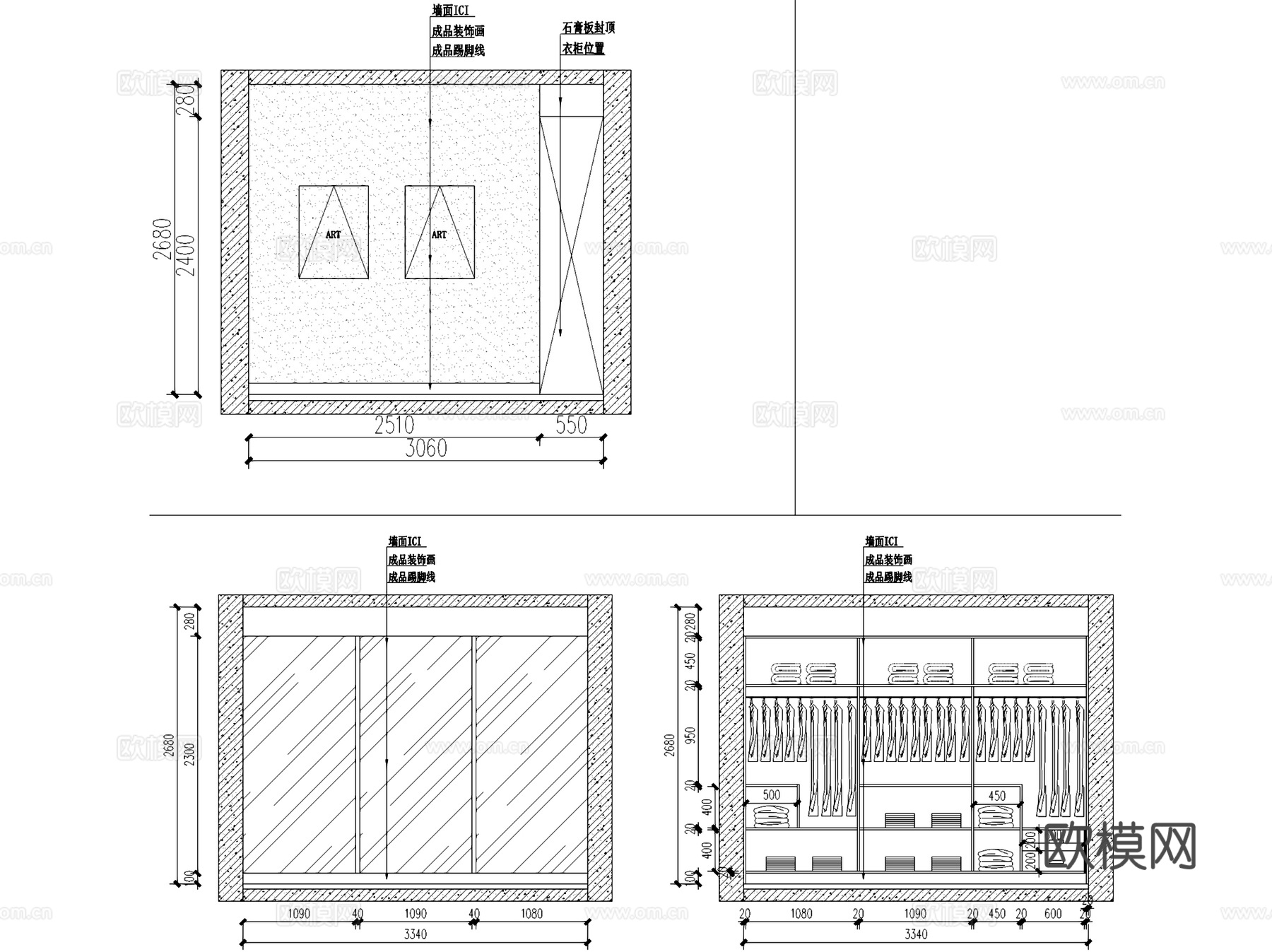 嘉宝花园221#601美式复式室内家装CAD施工图cad施工图