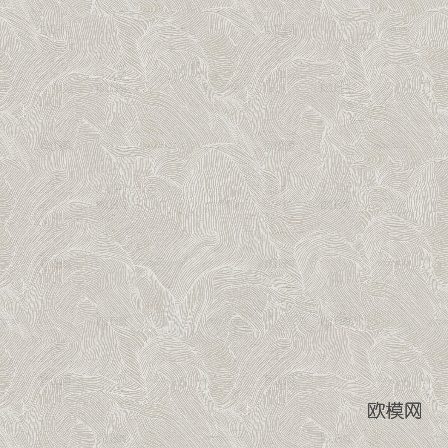 现代无缝新中式卷云纹壁纸 米色卷云纹壁纸贴图