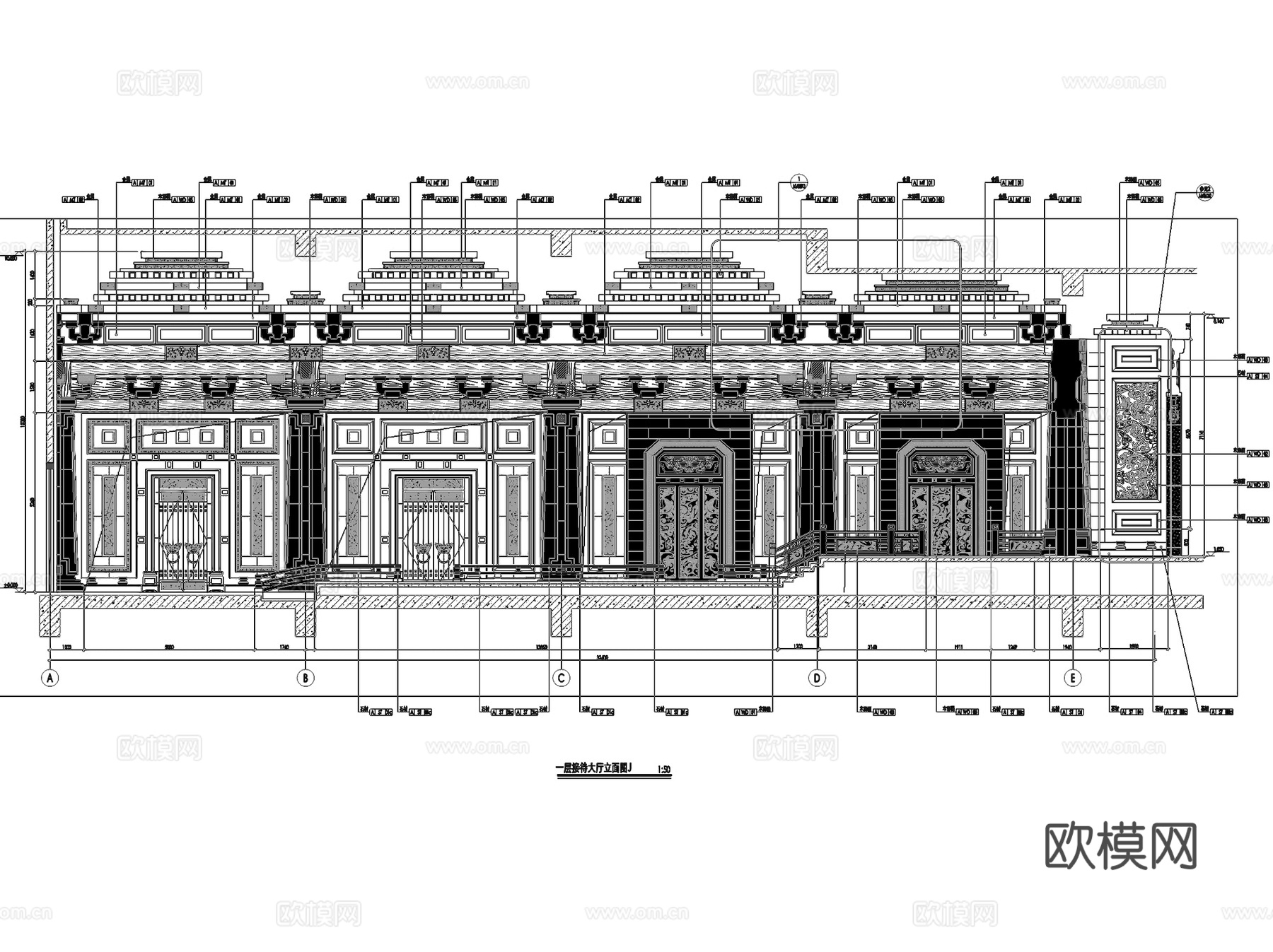 汉文化博览园汉源博物馆立面室内工装CAD施工图cad施工图