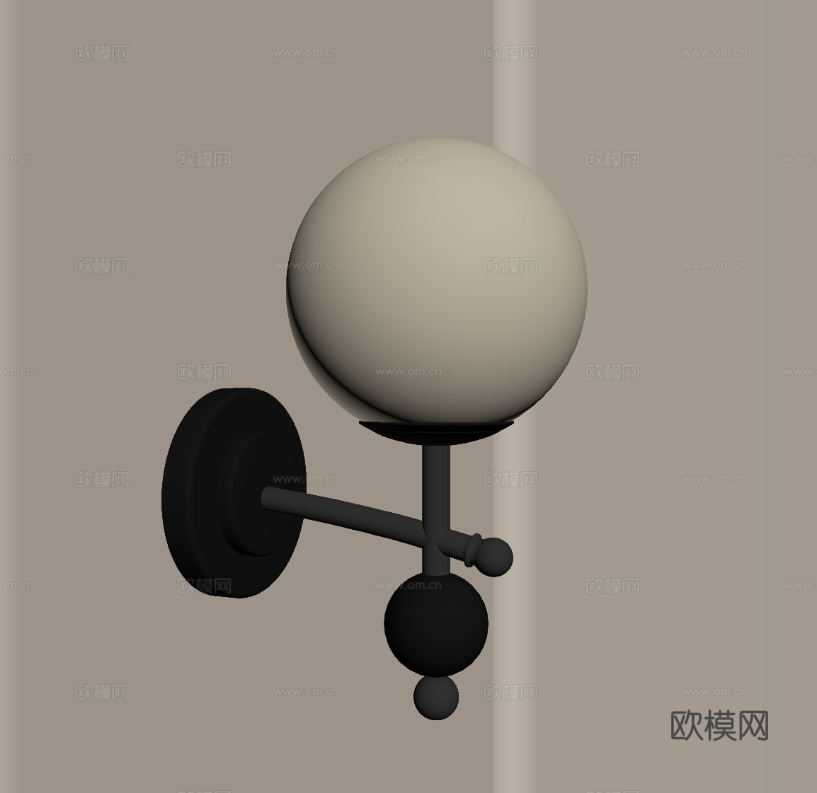 现代简约壁灯 床头壁灯 球形壁灯 包豪斯壁灯su模型