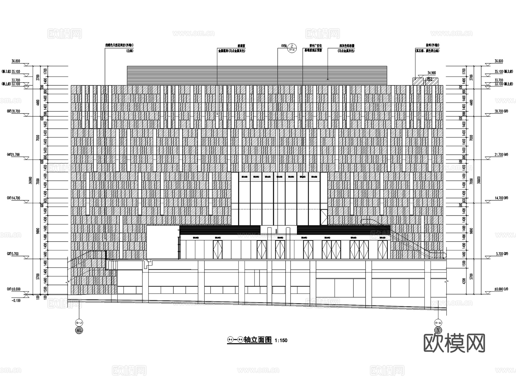 天津滨海现代美术馆建筑CAD施工图整套cad施工图