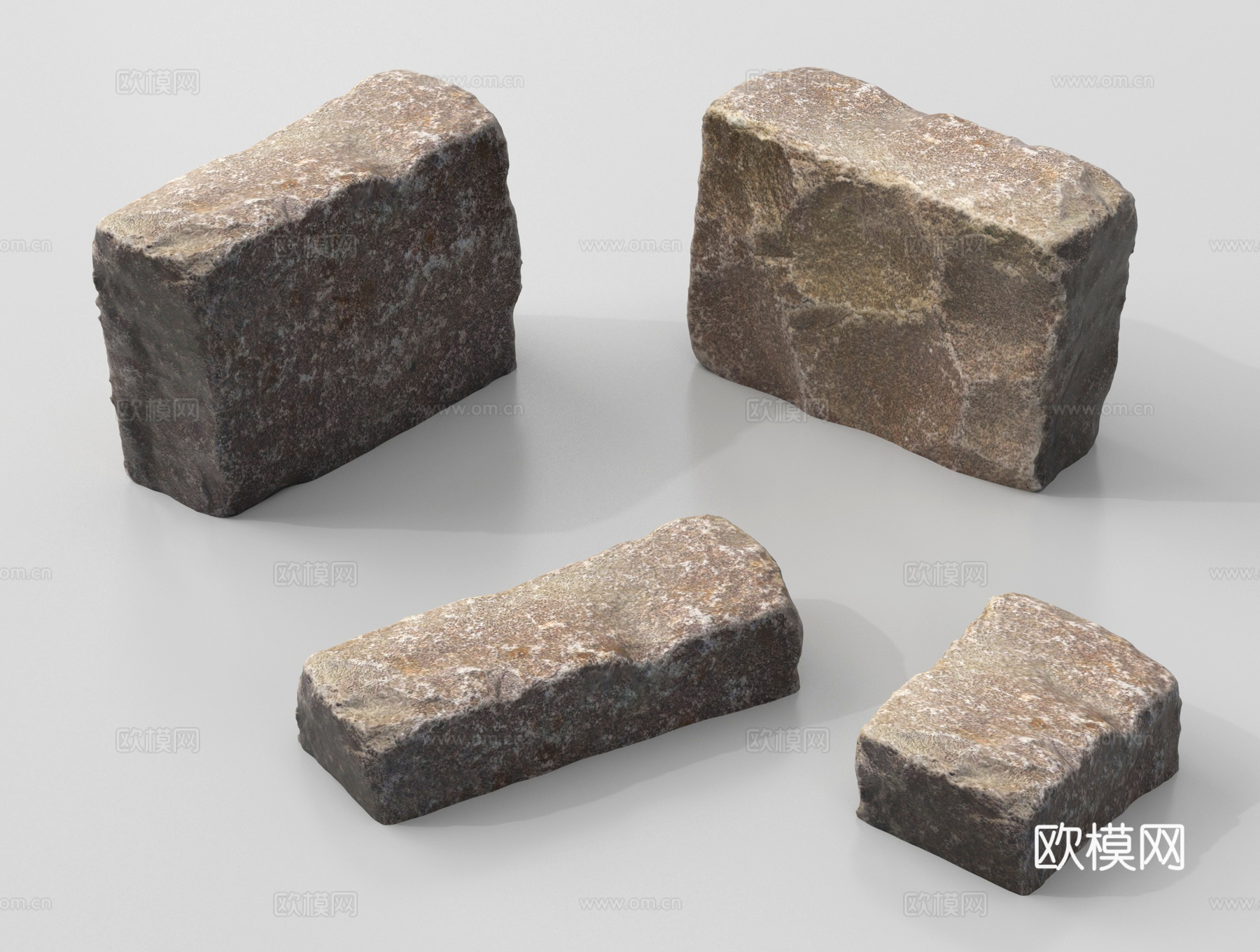 现代砖块 石头 岩石su模型