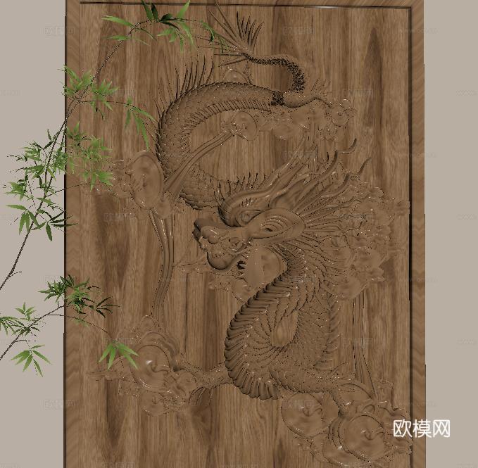 龙雕刻su模型