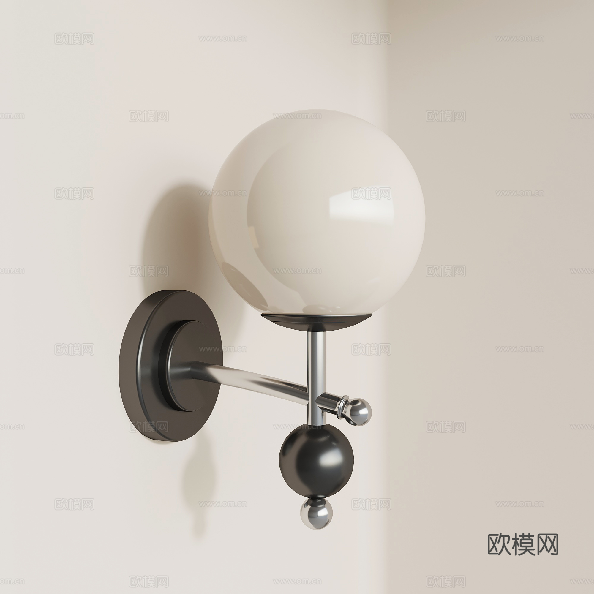 现代简约壁灯 床头壁灯 球形壁灯 包豪斯壁灯su模型