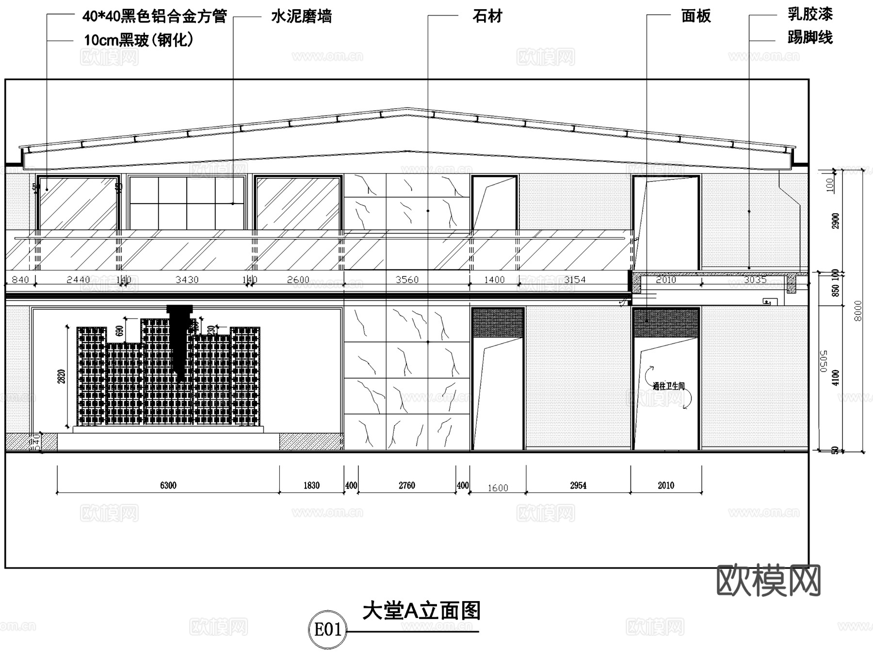 菱电电梯公司一层大堂及展厅室内工装CAD施工图cad施工图