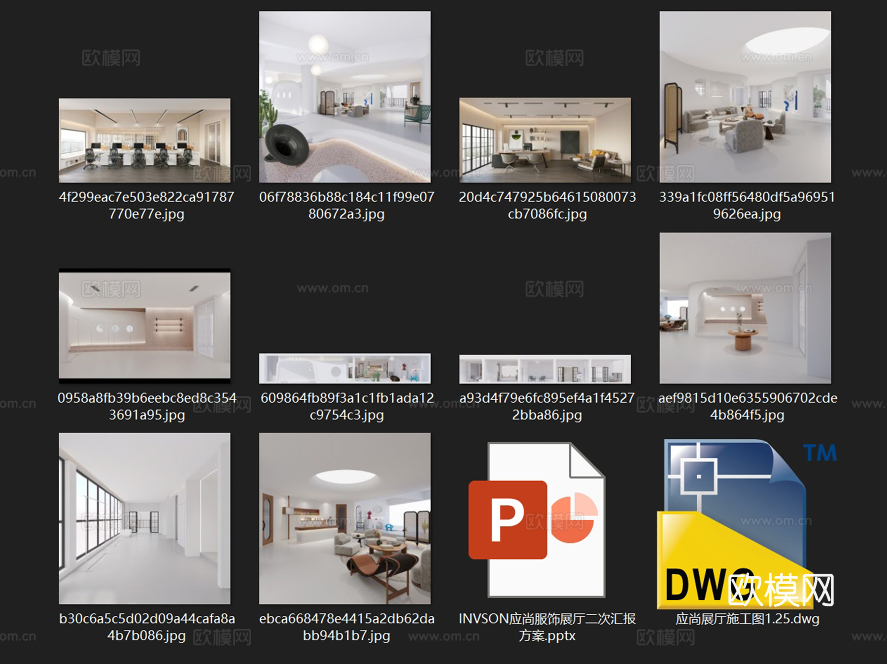 INVSON应尚服饰展厅室内工装CAD施工图整套+文本cad施工图