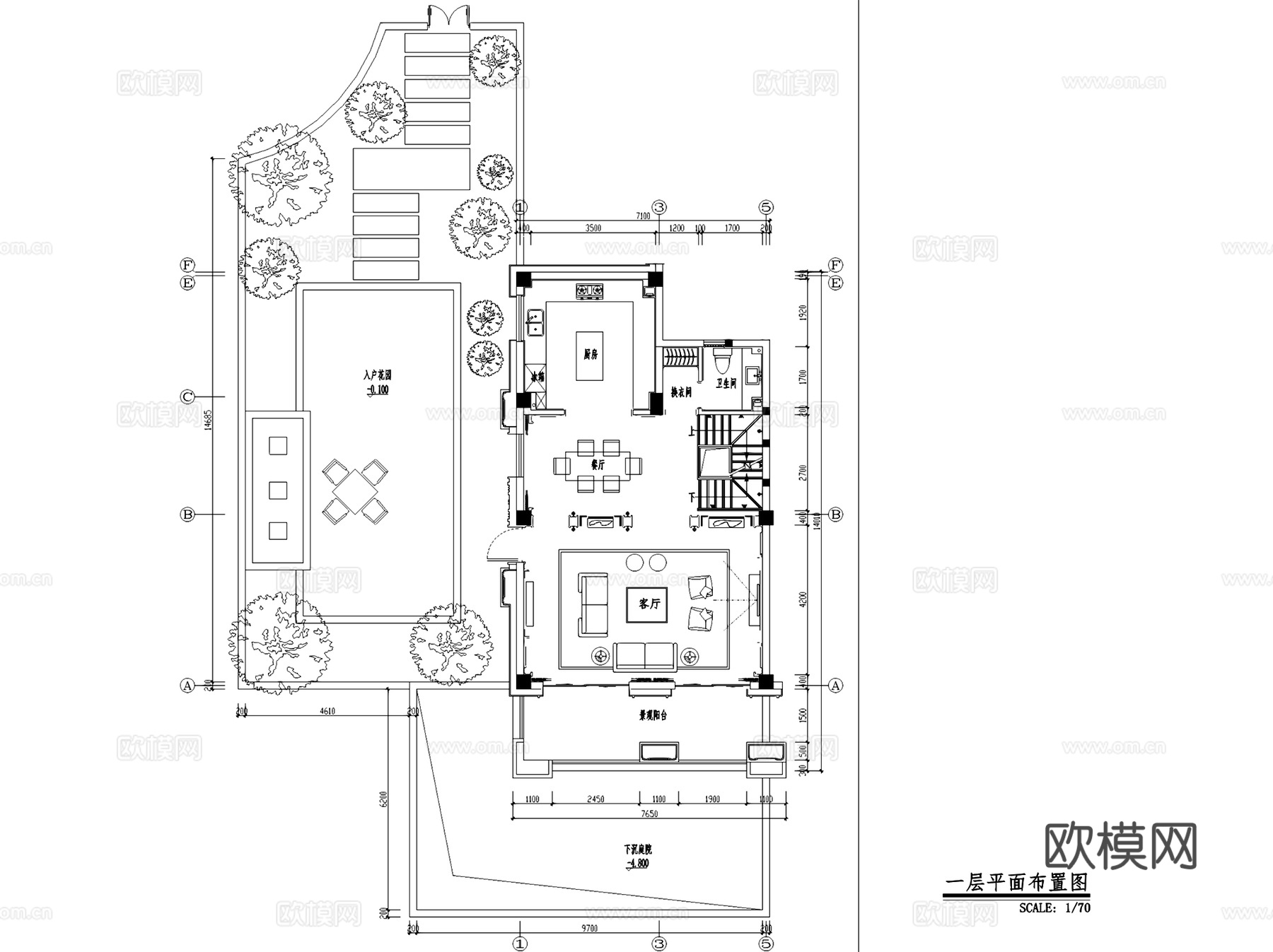 淮安二层别墅08下叠室内家装CAD施工图整套cad施工图
