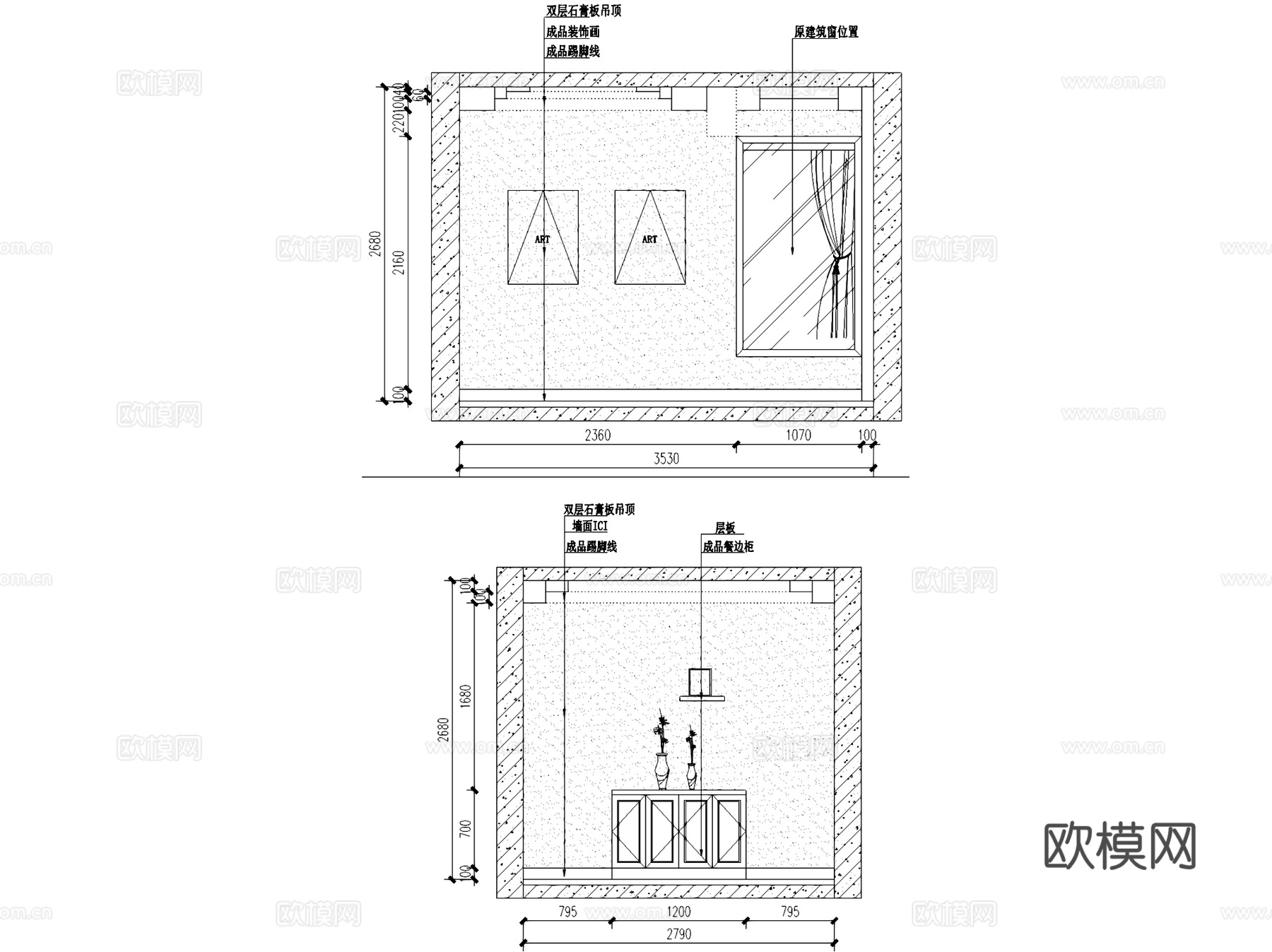 嘉宝花园221#601美式复式室内家装CAD施工图cad施工图