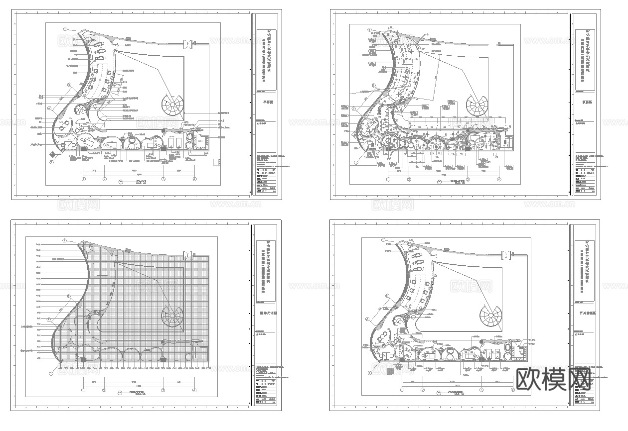 最新6套 spa 美容院 足浴店  施工图合集cad施工图