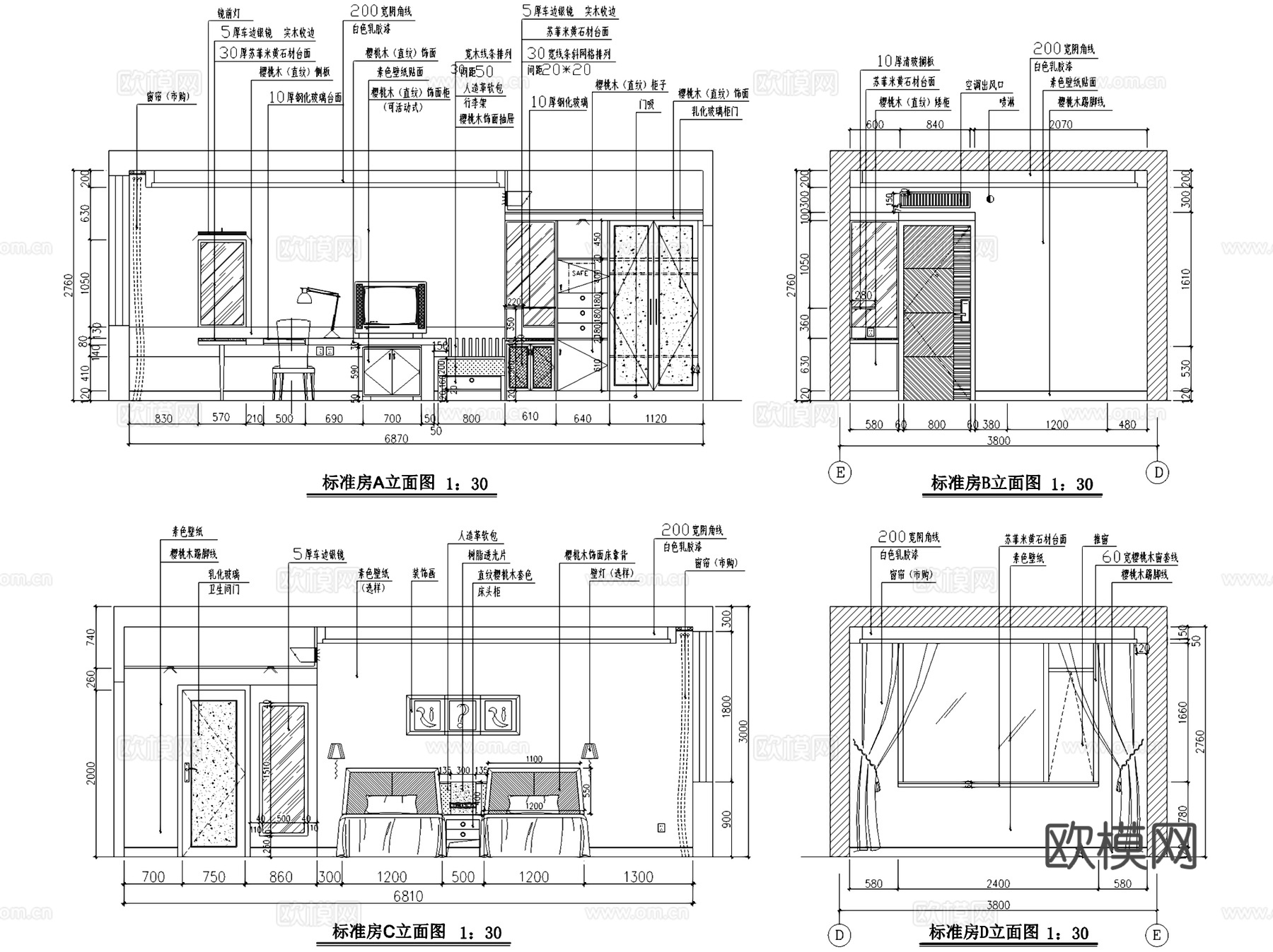 杭州新新饭店东楼客房层改造室内工装CAD施工图cad施工图