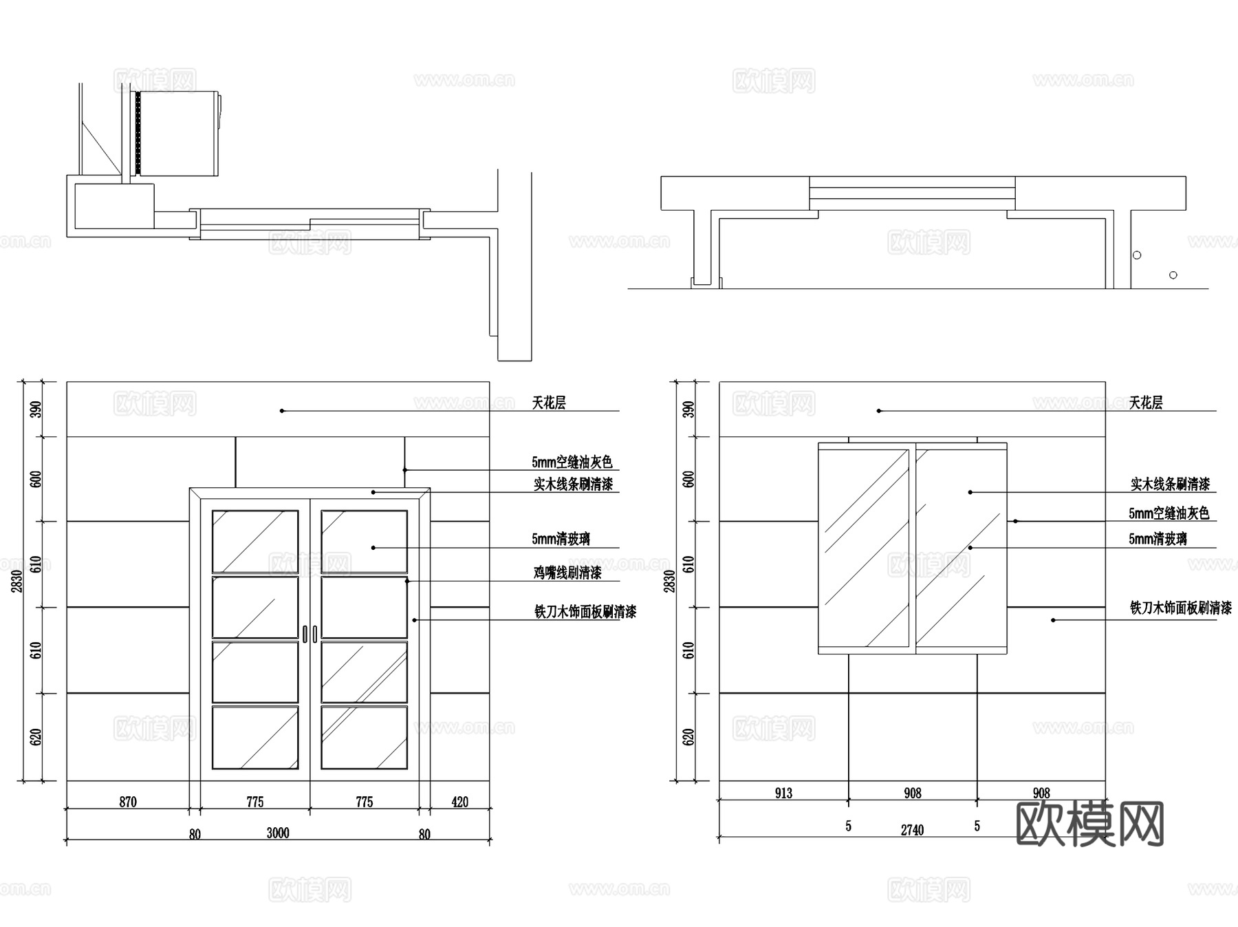 奥林匹克花园平层室内家装CAD施工图cad施工图