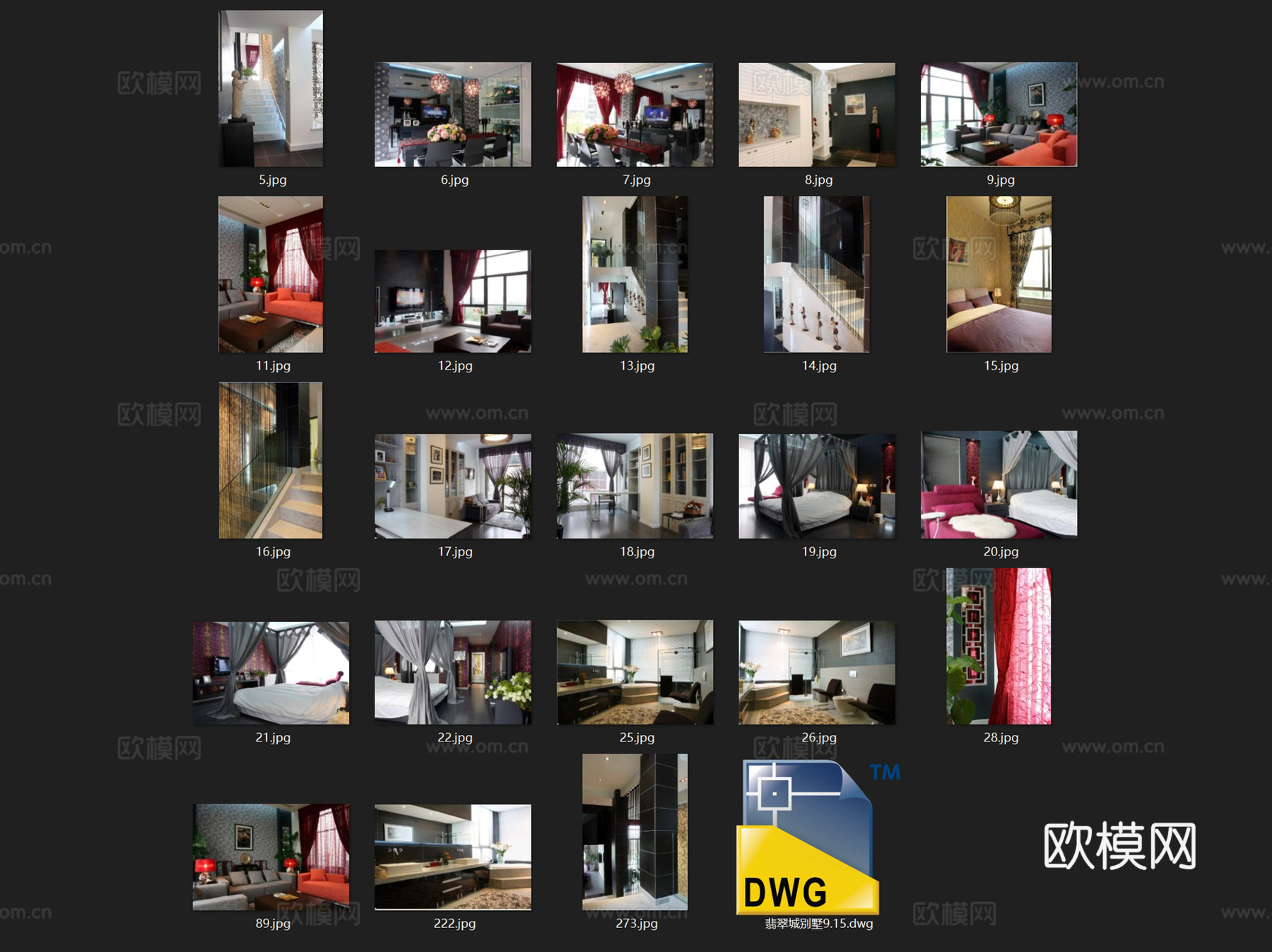 翡翠城四层别墅室内家装CAD施工图cad施工图