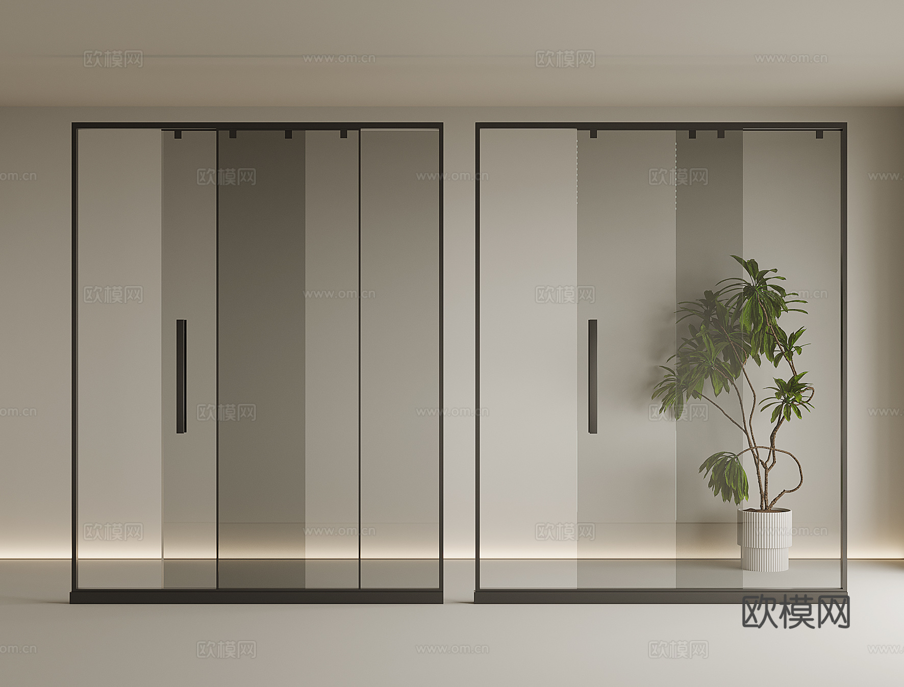 卫生间推拉门su模型