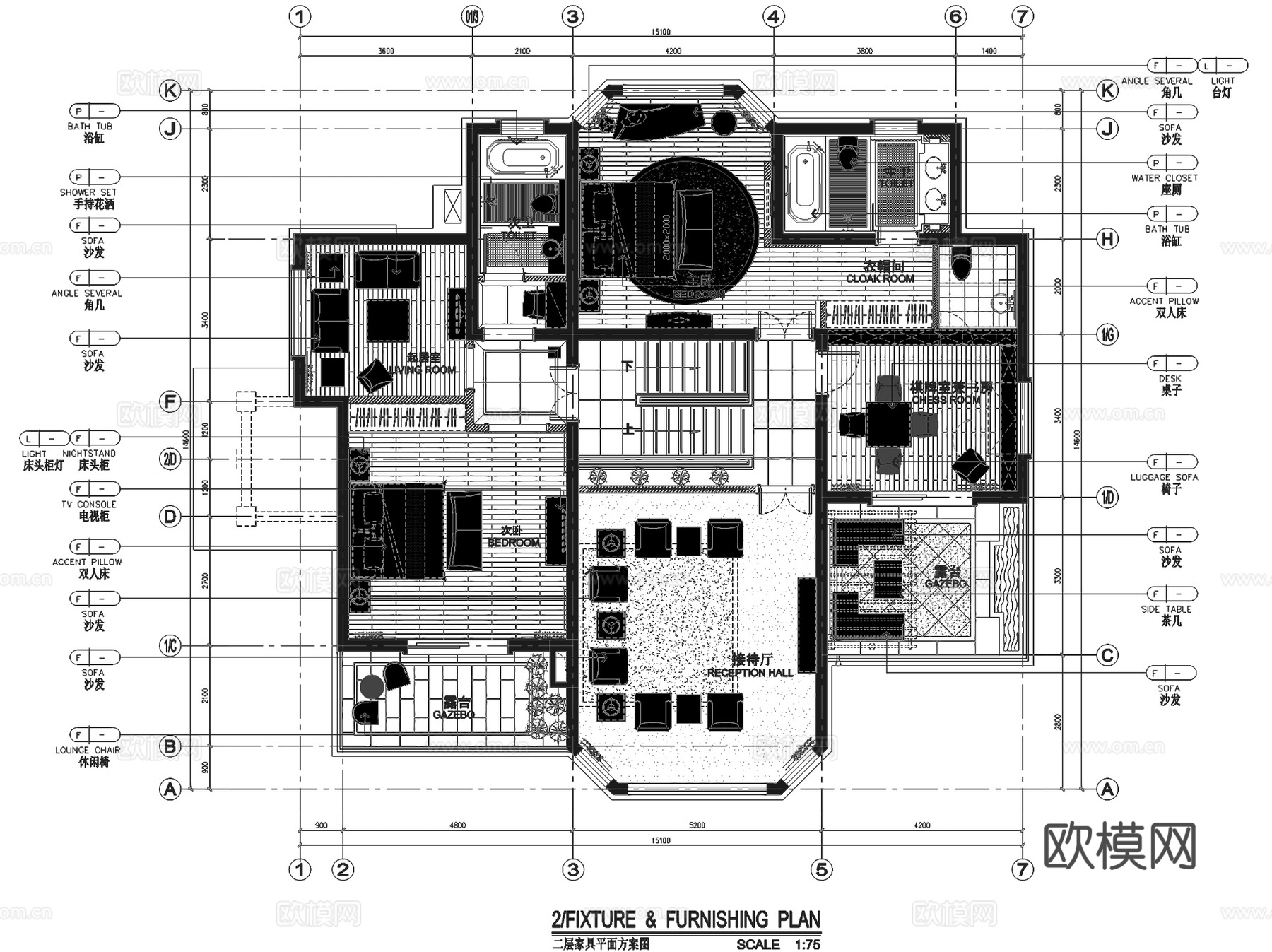 池州二层别墅办公住宅室内家装CAD施工图cad施工图