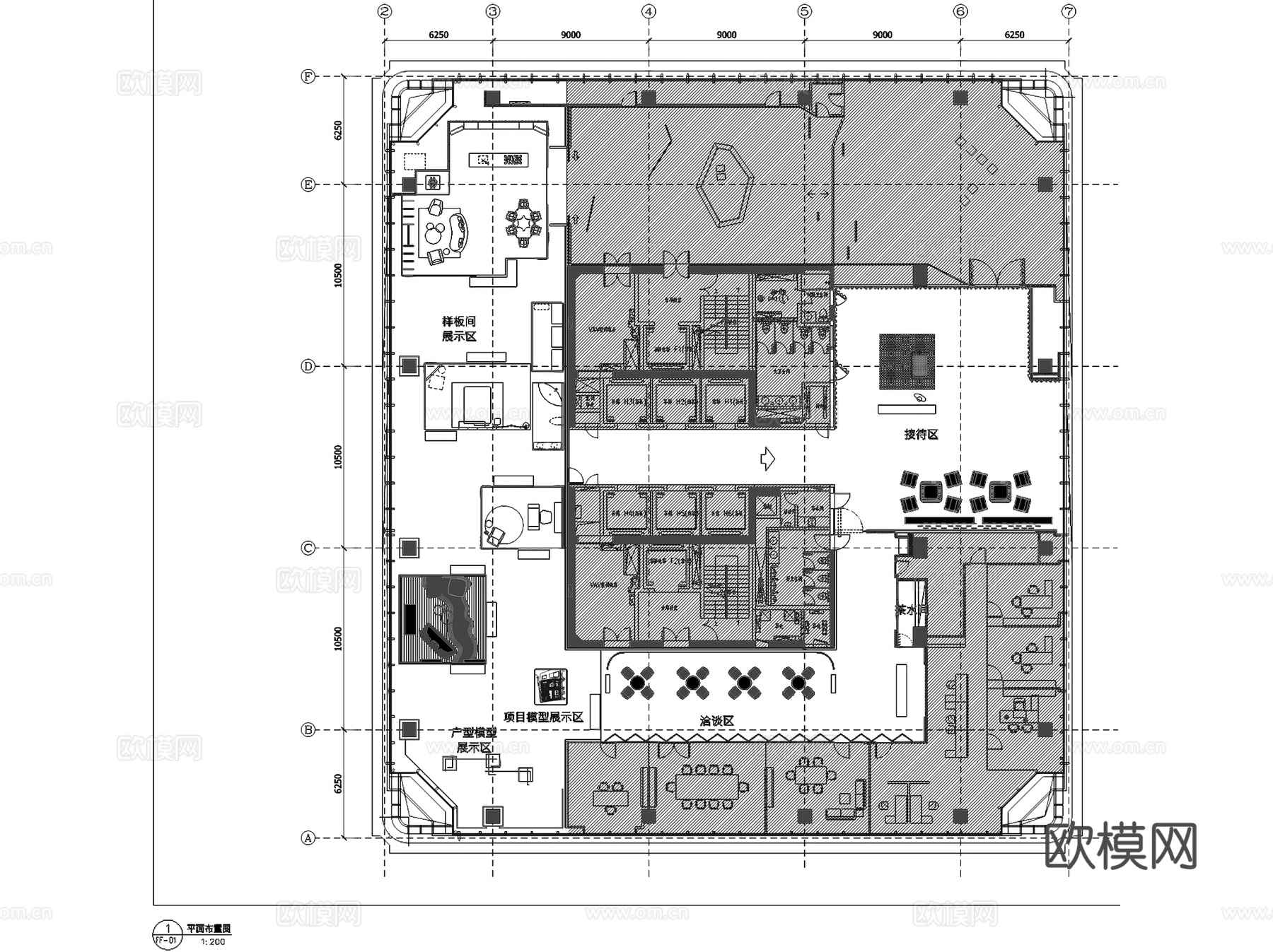 嘉里40F前海住宅项目展厅室内工装CAD施工图+文本cad施工图