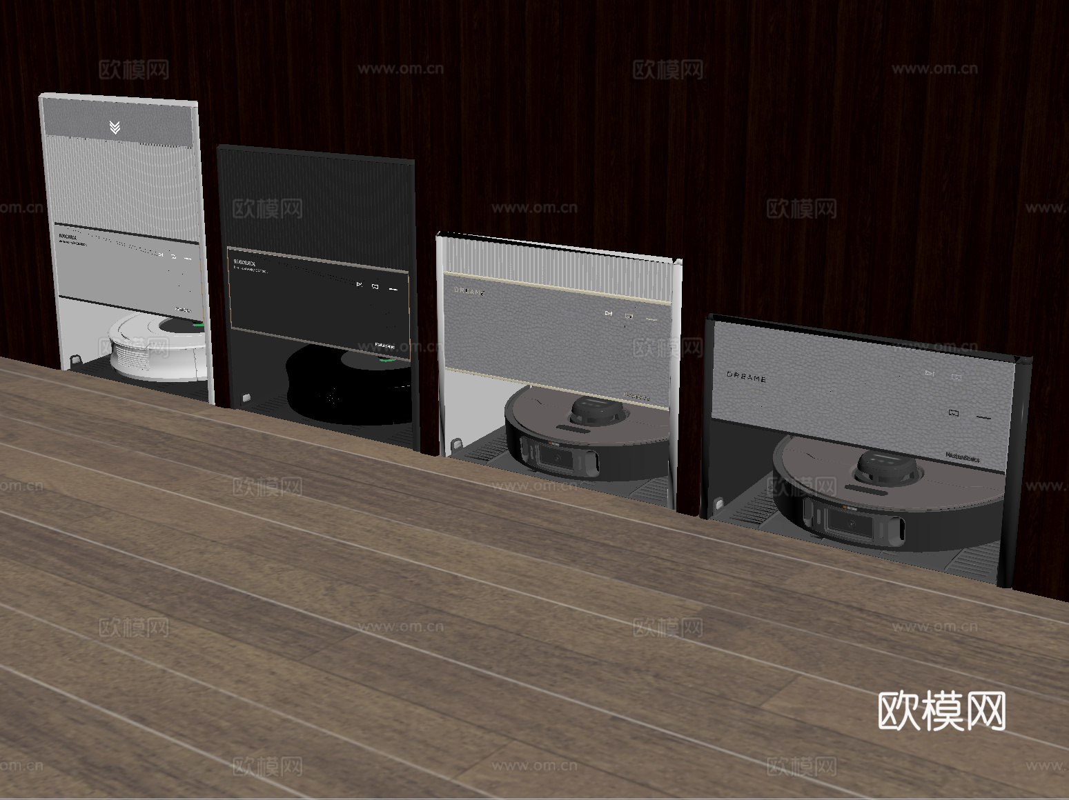 现代智能扫地机器人 拖地机器人 扫拖一体su模型