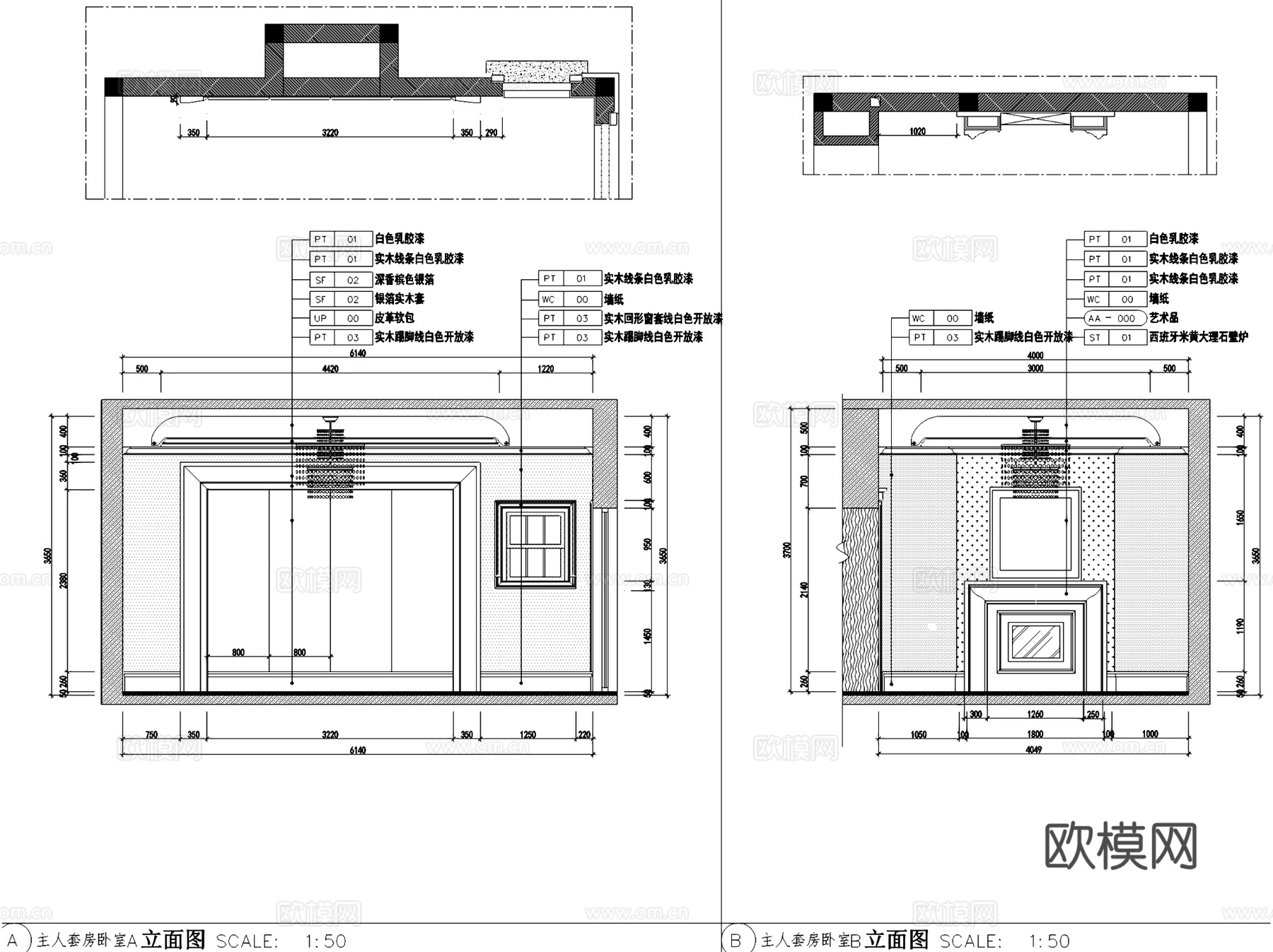 杭州桃花源G06二层别墅室内家装CAD施工图cad施工图