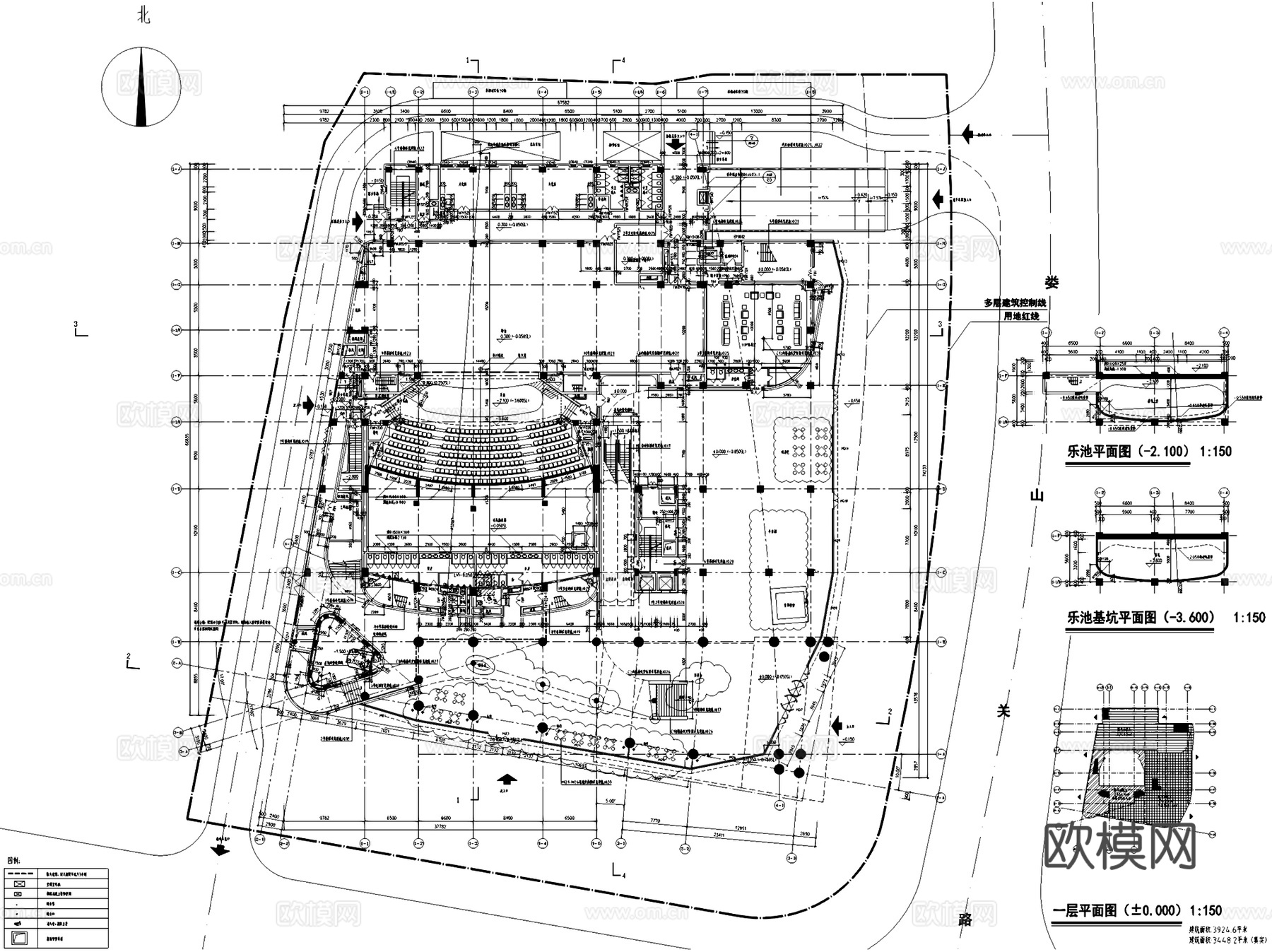 虹桥文化艺术中心 电影院改造室内工装CAD施工图+文本cad施工图