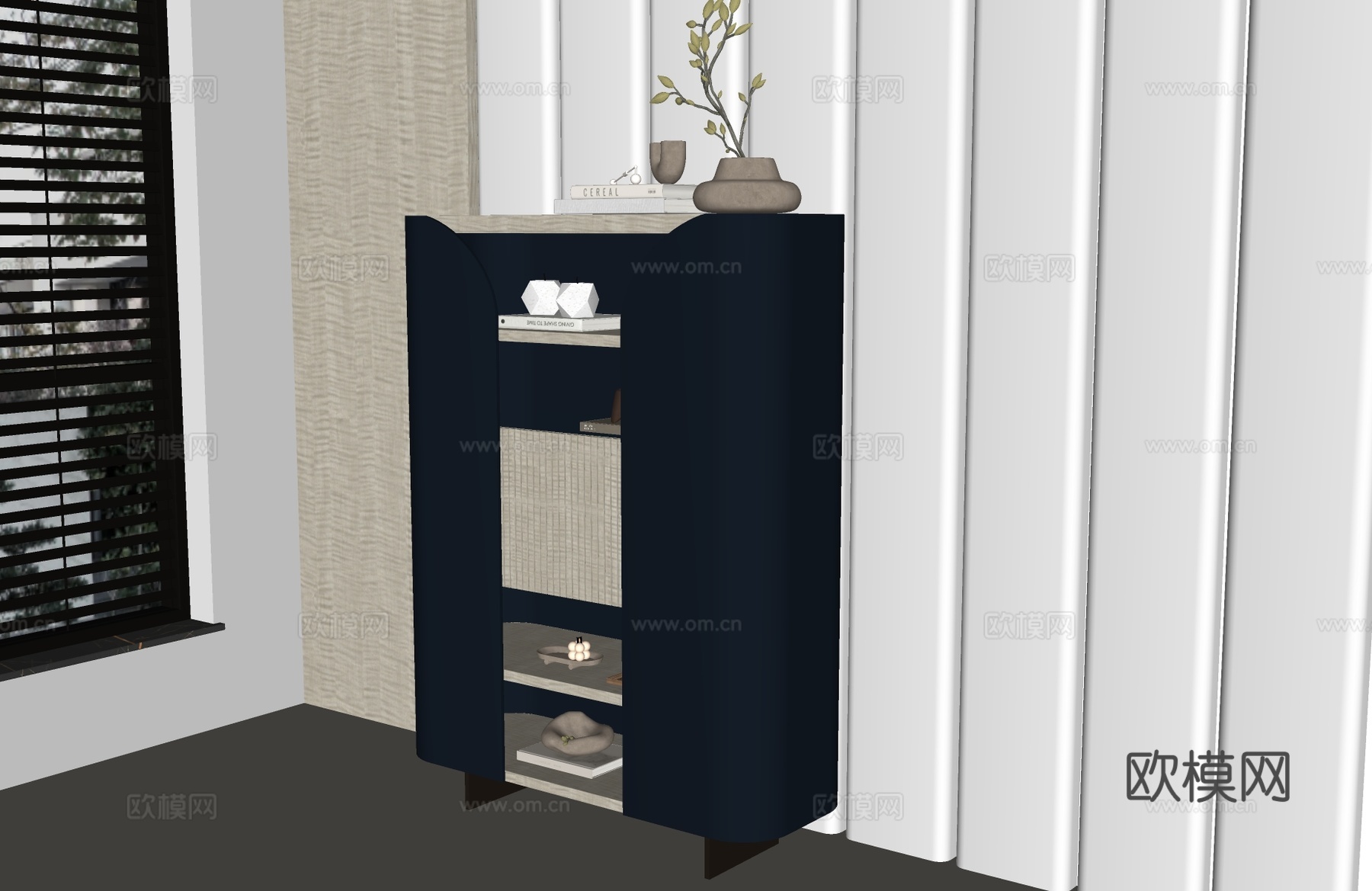 现代餐边柜 现代玄关柜 现代边柜 现代装饰柜 现代意式边柜su模型