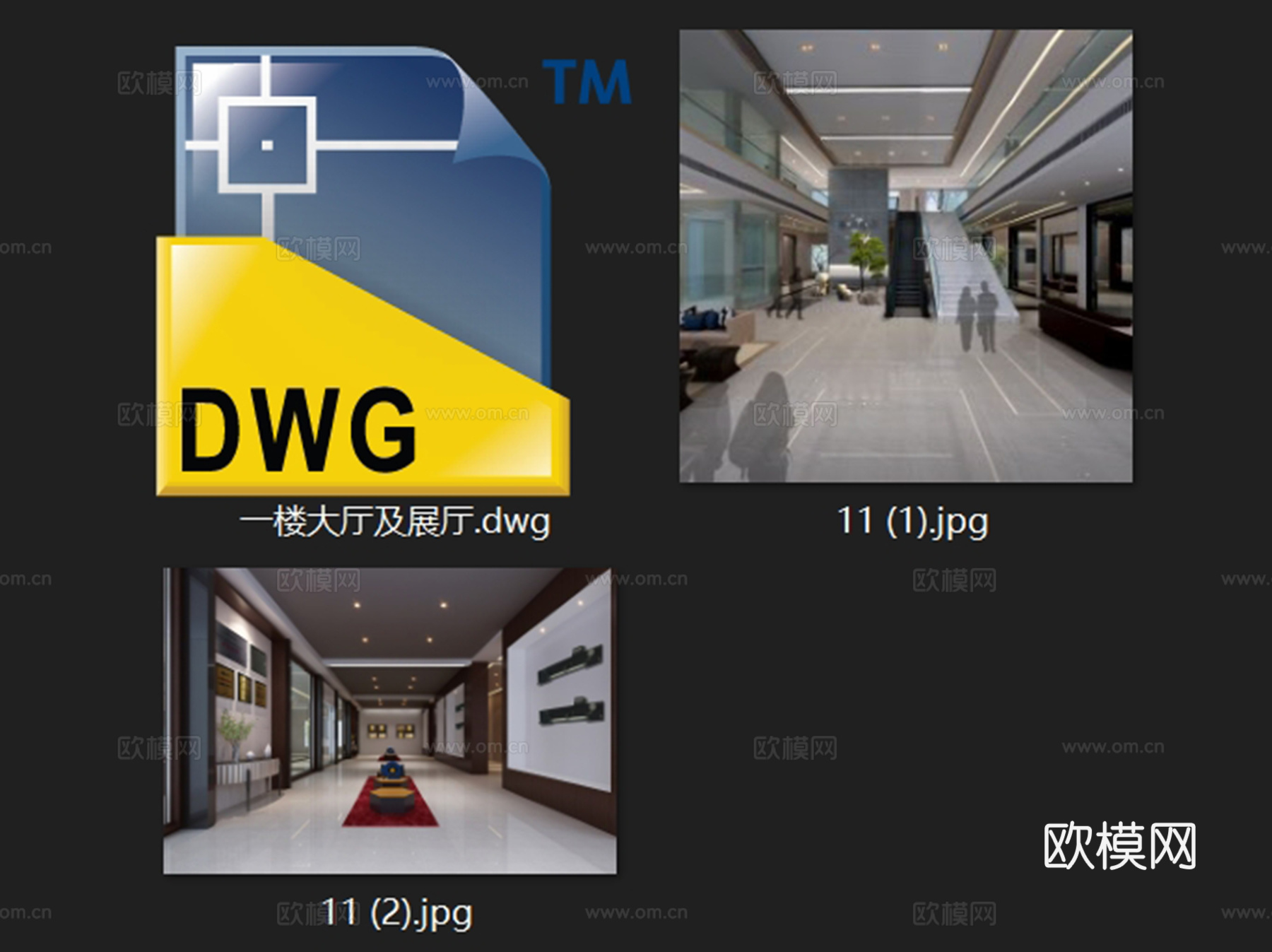 菱电电梯公司一层大堂及展厅室内工装CAD施工图cad施工图