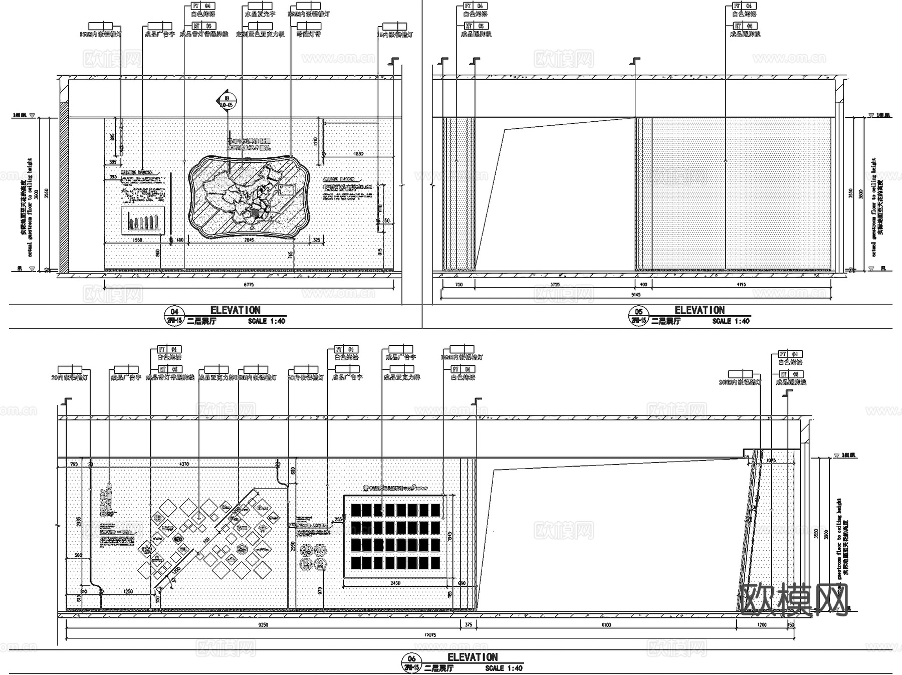 宁乡美妆谷一期展厅室内工装CAD施工图整套cad施工图