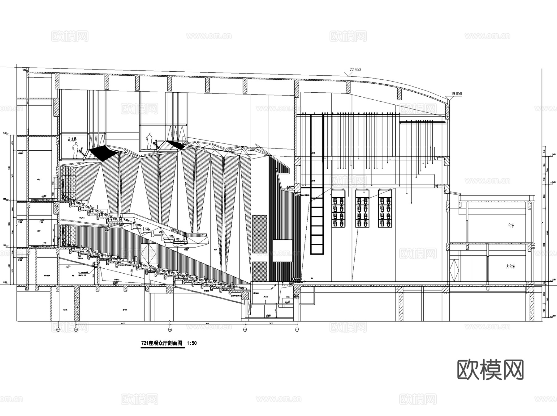 虹桥文化艺术中心 电影院改造室内工装CAD施工图+文本cad施工图