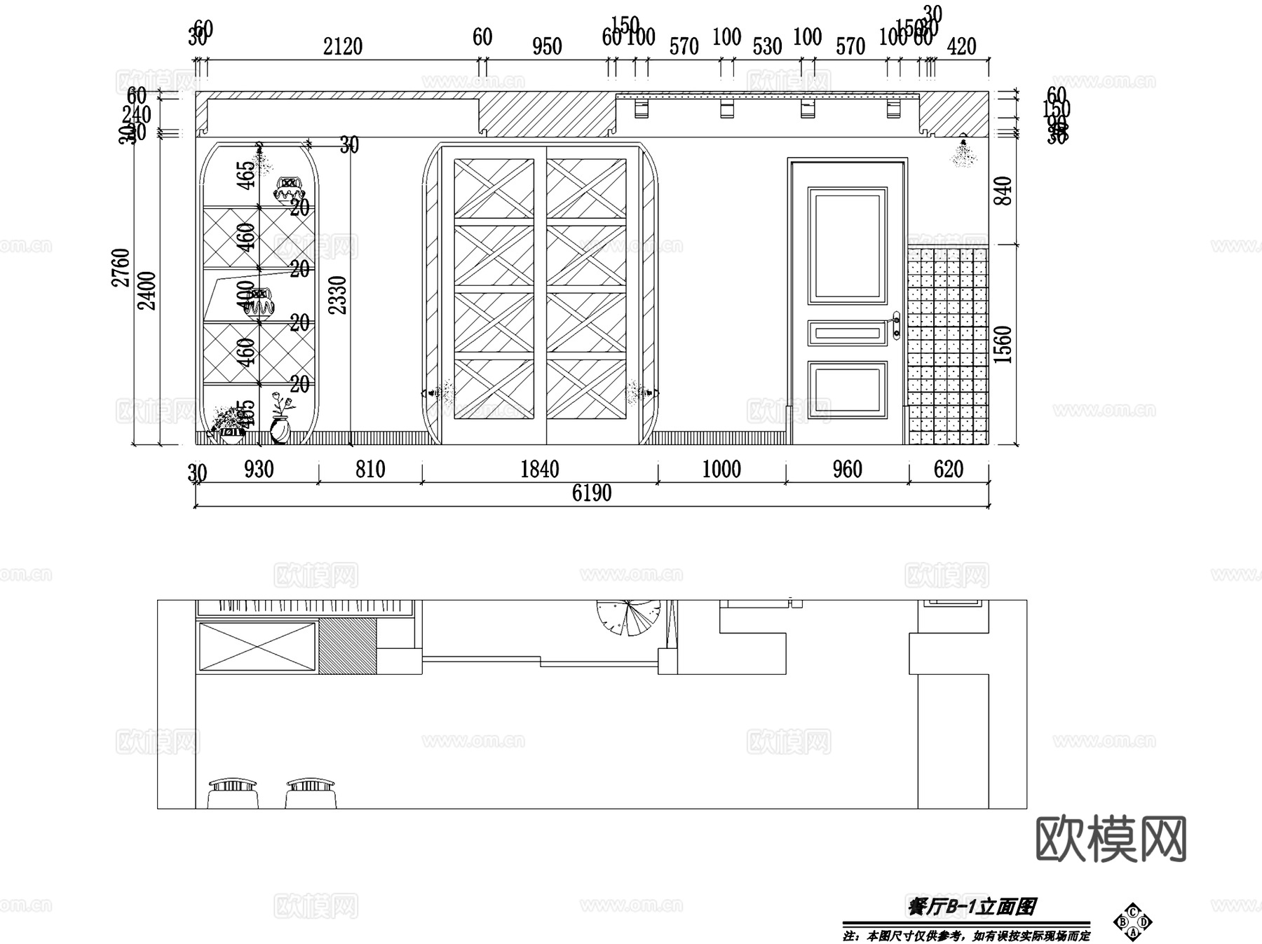 地中海风复式室内家装CAD施工图cad施工图
