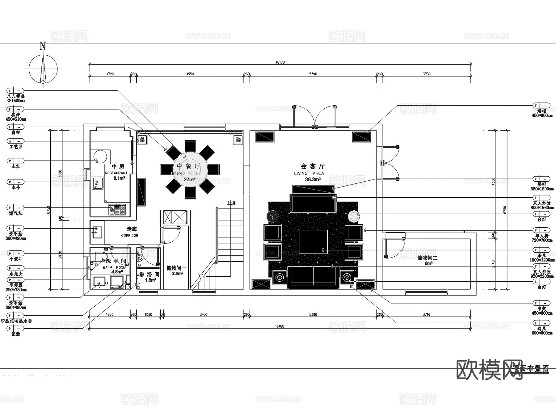 淳安千岛湖三层别墅室内家装CAD施工图整套cad施工图