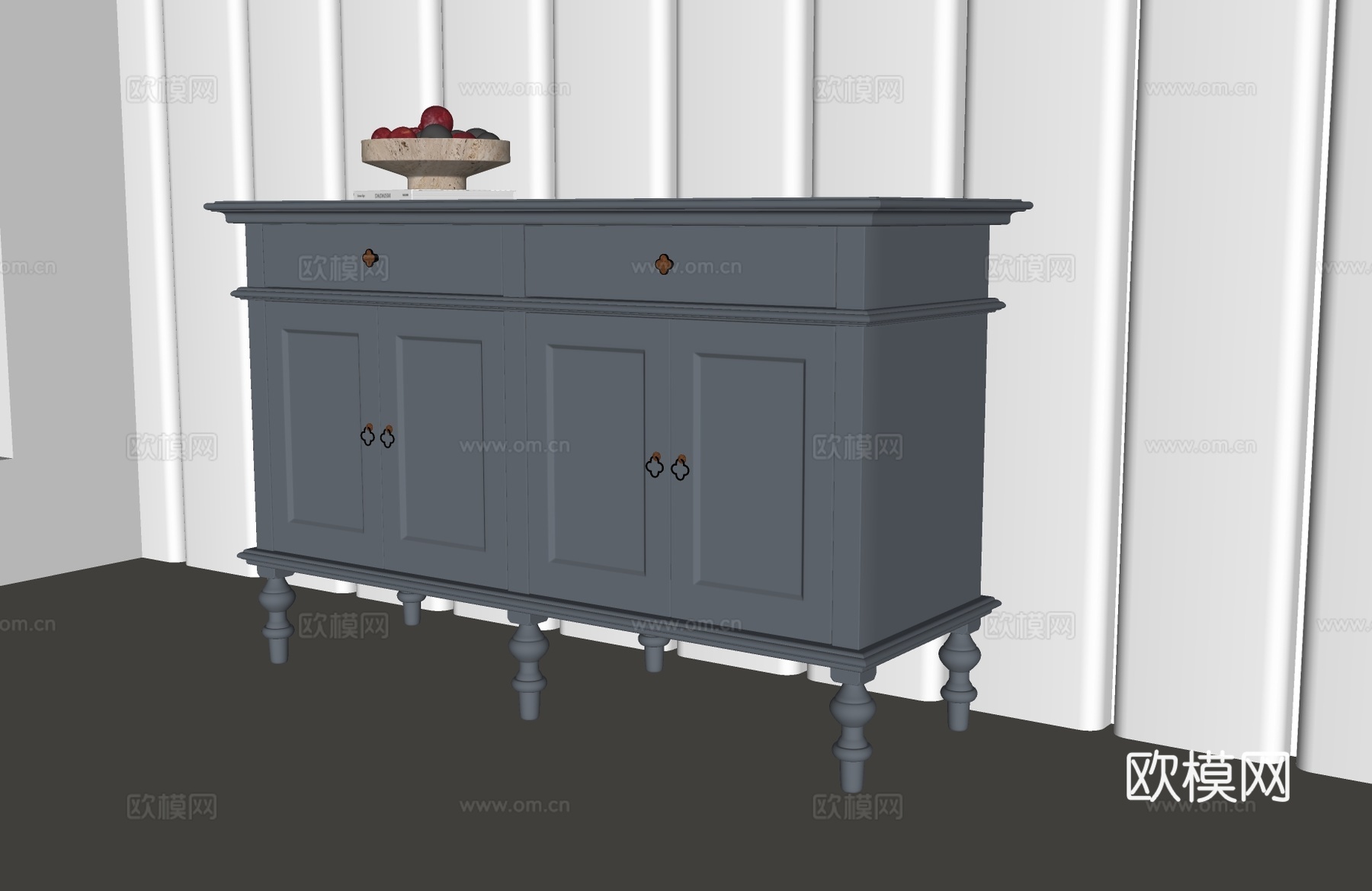 美式斗柜 美式边柜 美式装饰柜 美式玄关柜 现代美式玄关柜su模型