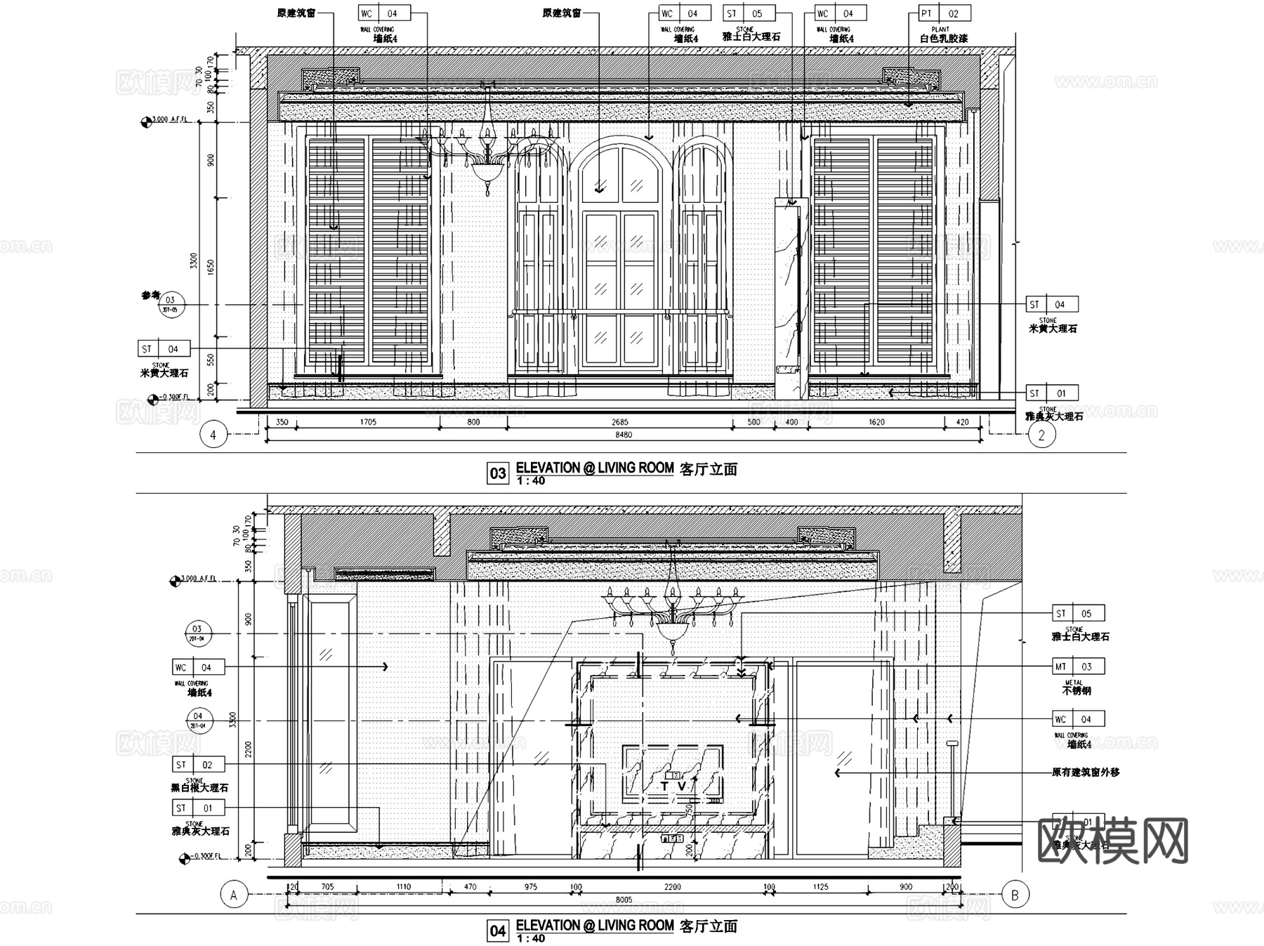广州元邦山清水秀私宅四层别墅A902室内家装CAD施工图整套cad施工图