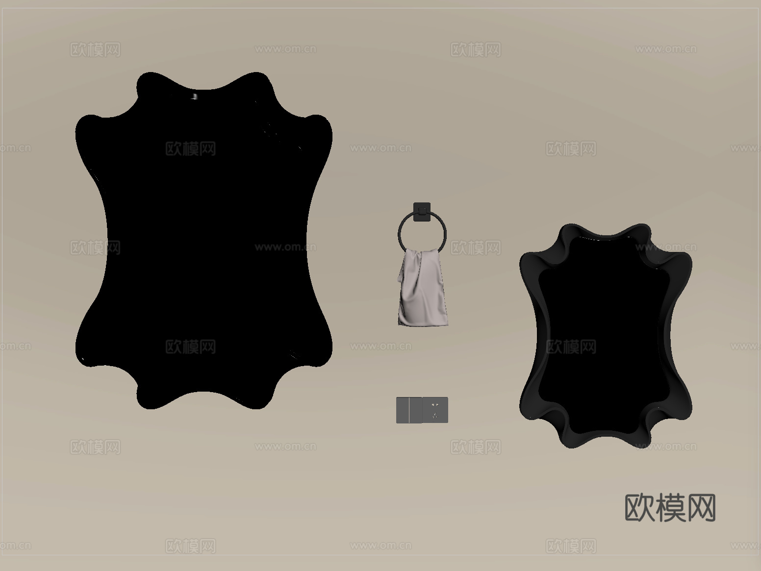 现代镜子 异形镜子 装饰镜子 化妆镜su模型