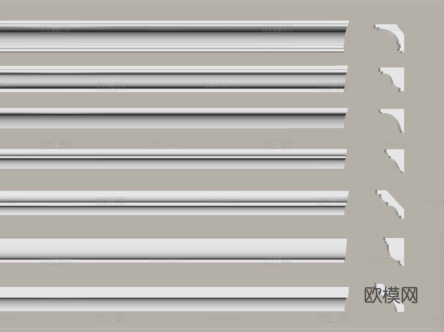 现代石膏线 石膏线条角线 装饰线条角线su模型