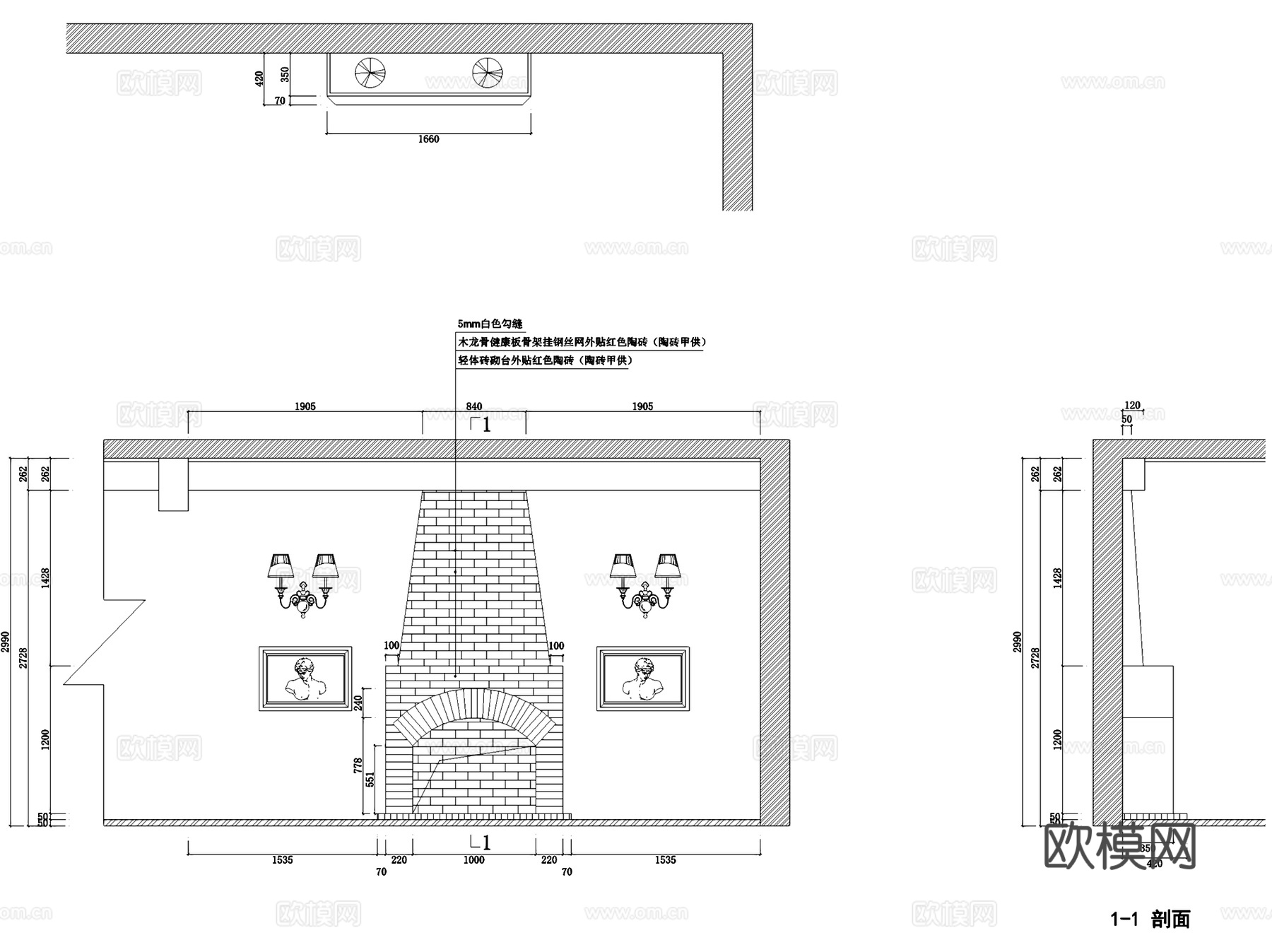 奥林匹克花园三层别墅私宅室内家装CAD施工图cad施工图