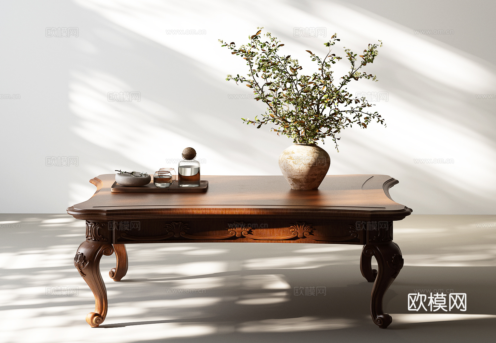 美式茶几su模型