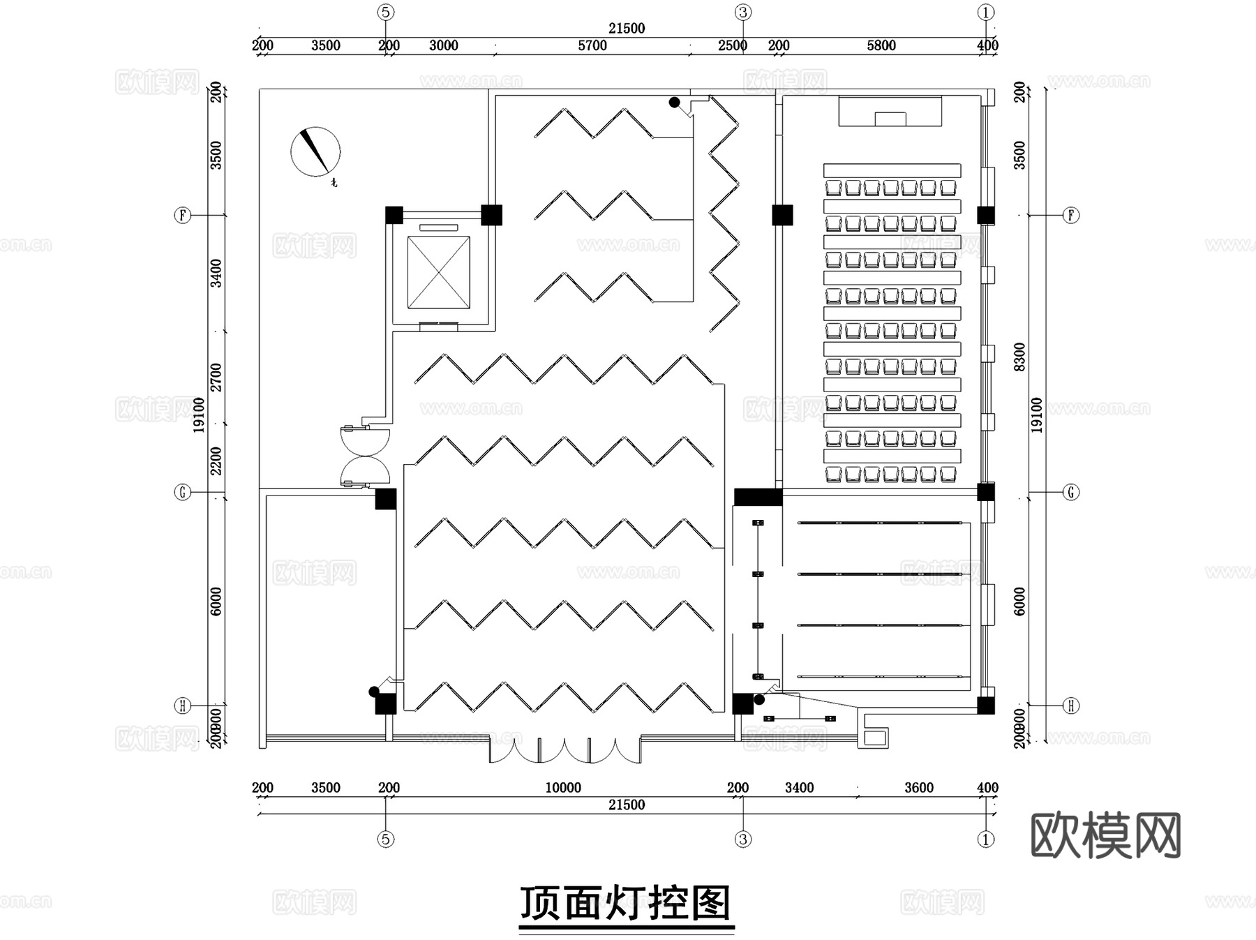 成都聚合科技展示厅室内工装CAD施工图cad施工图