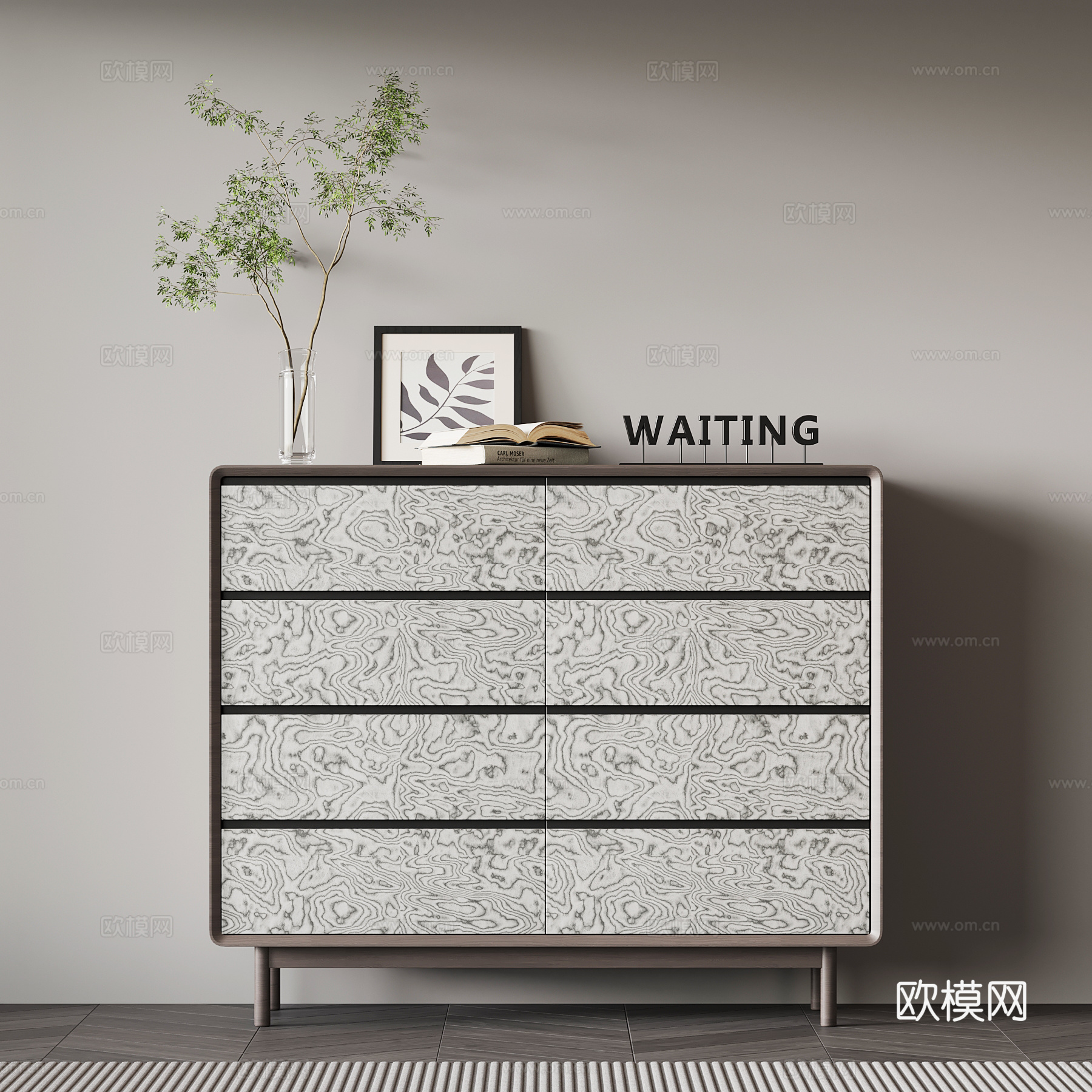 现代意式鞋柜 玄关柜su模型