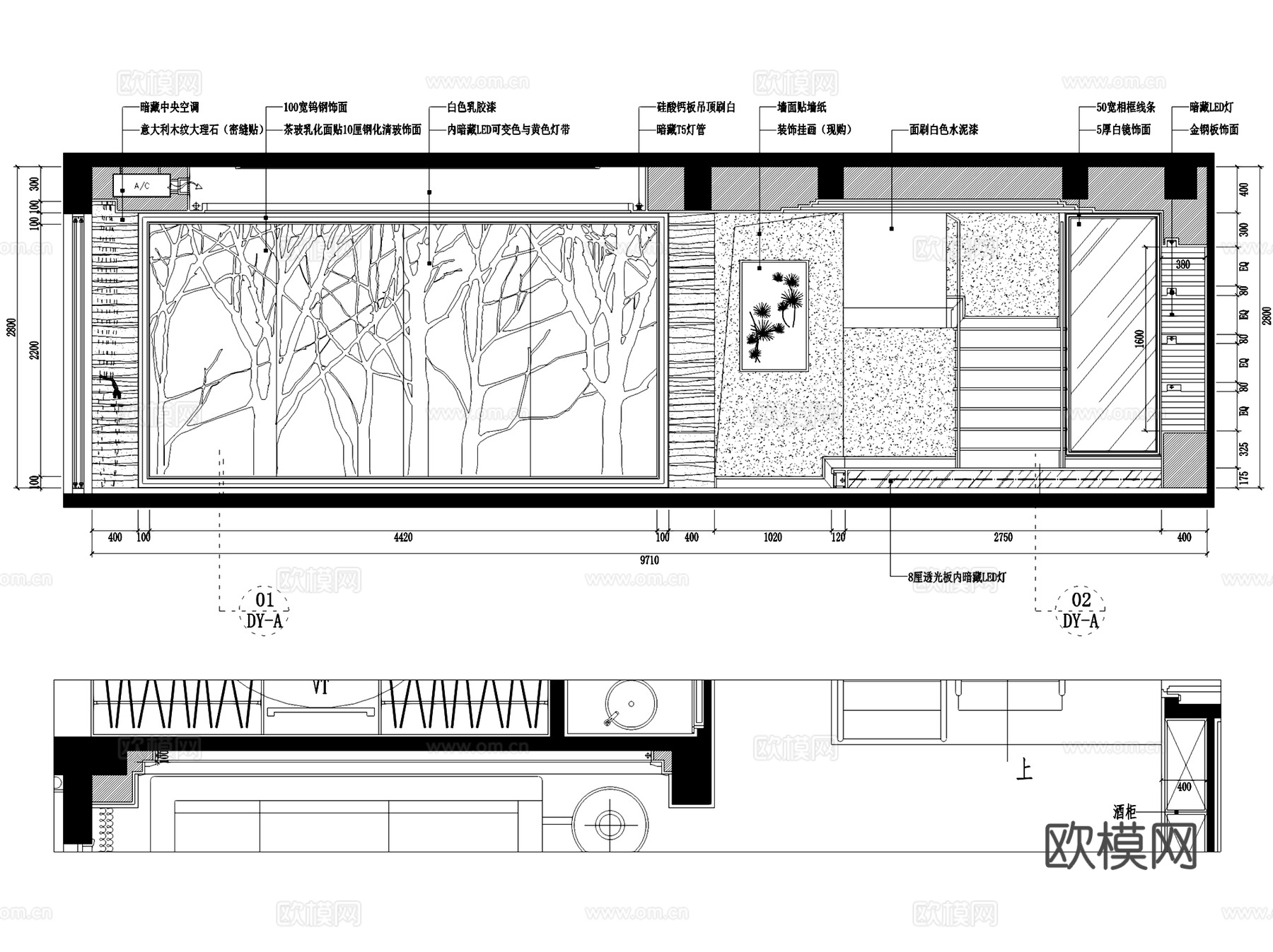 连江日出东方复式带顶层室内家装CAD施工图cad施工图
