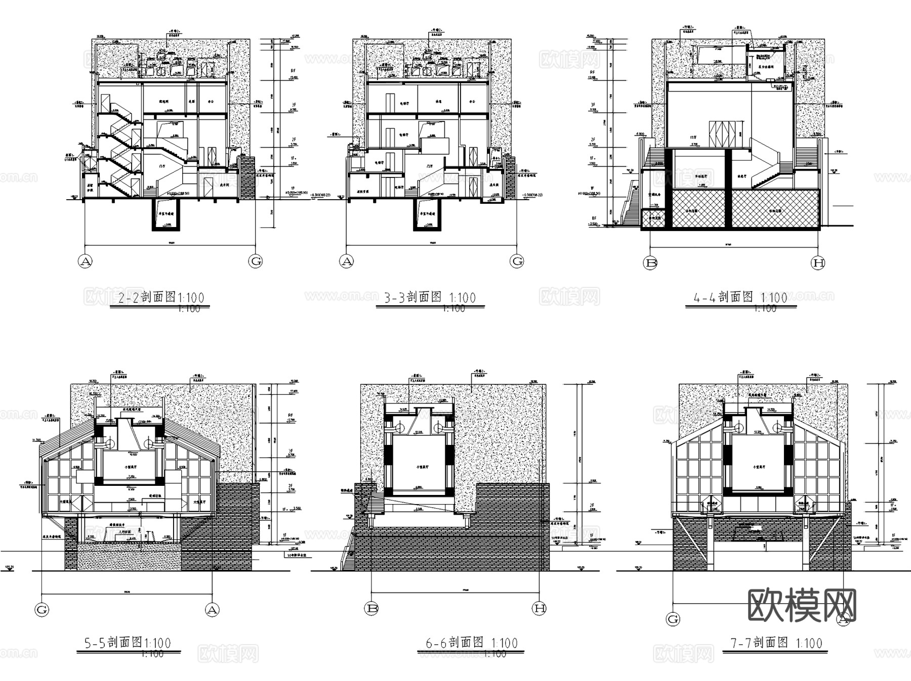 吉首美术馆建筑及相关专业CAD施工图cad施工图