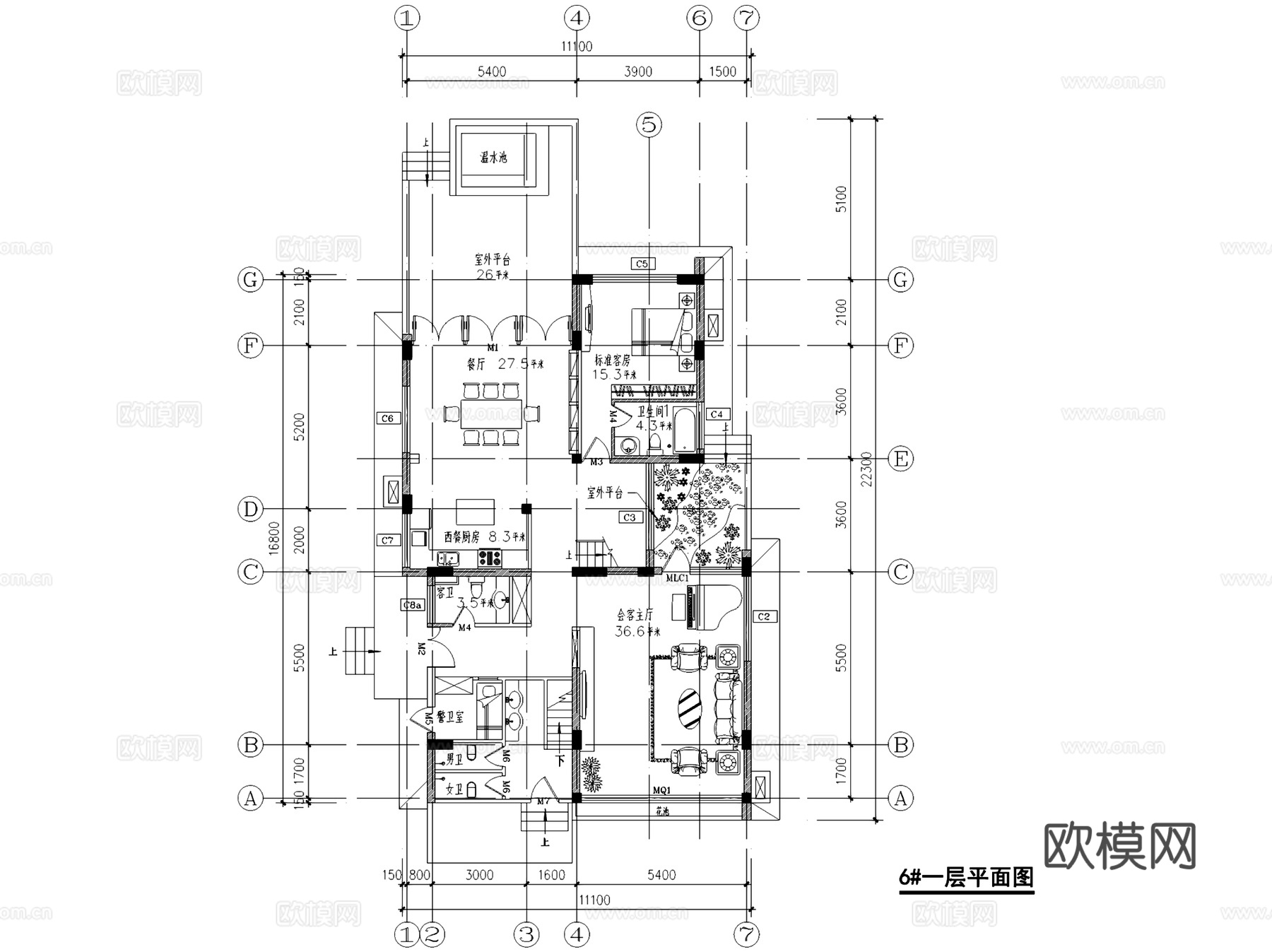 古典三层别墅室内家装CAD施工图cad施工图