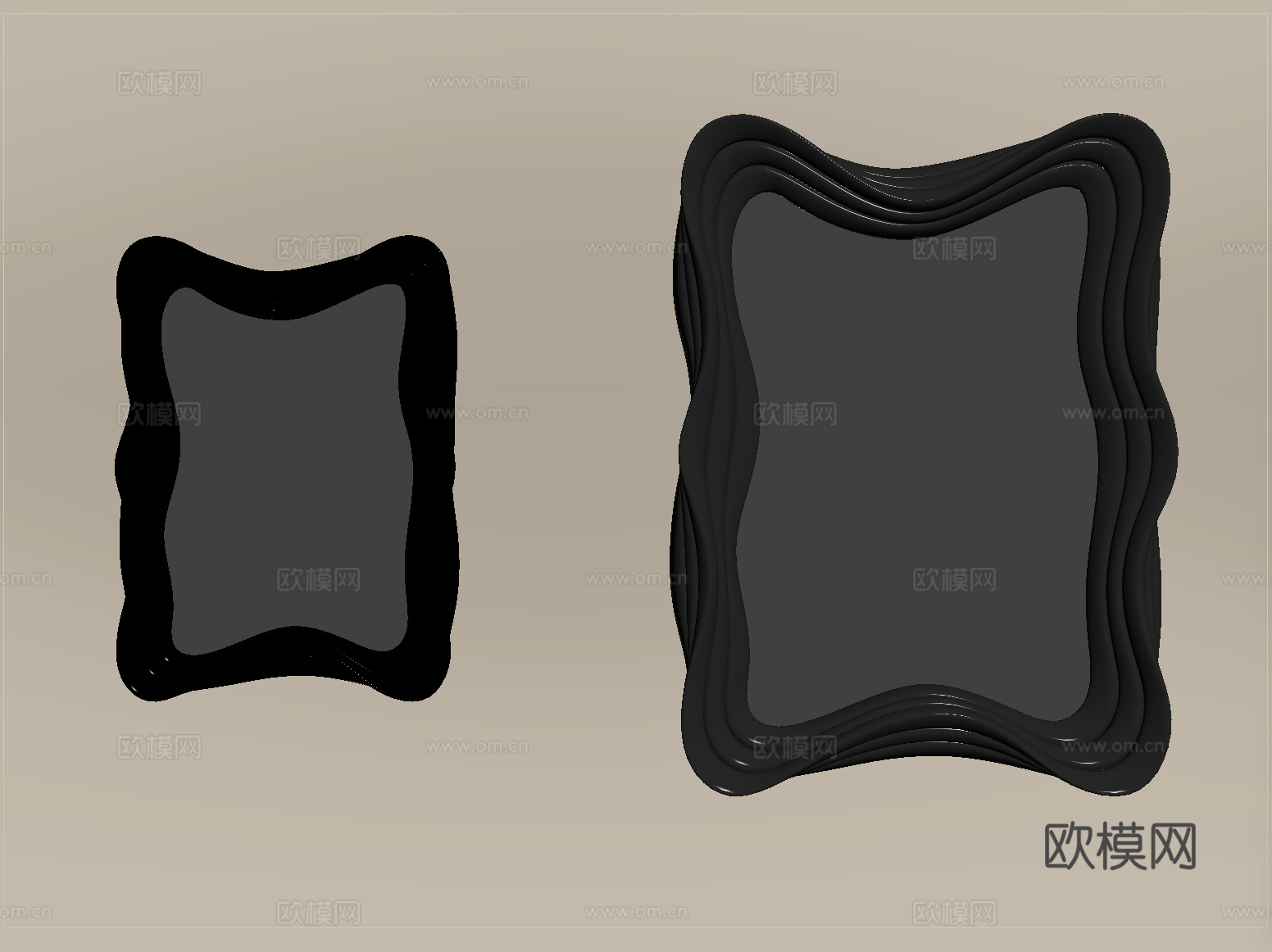 现代镜子 异形镜子 装饰镜子 化妆镜su模型