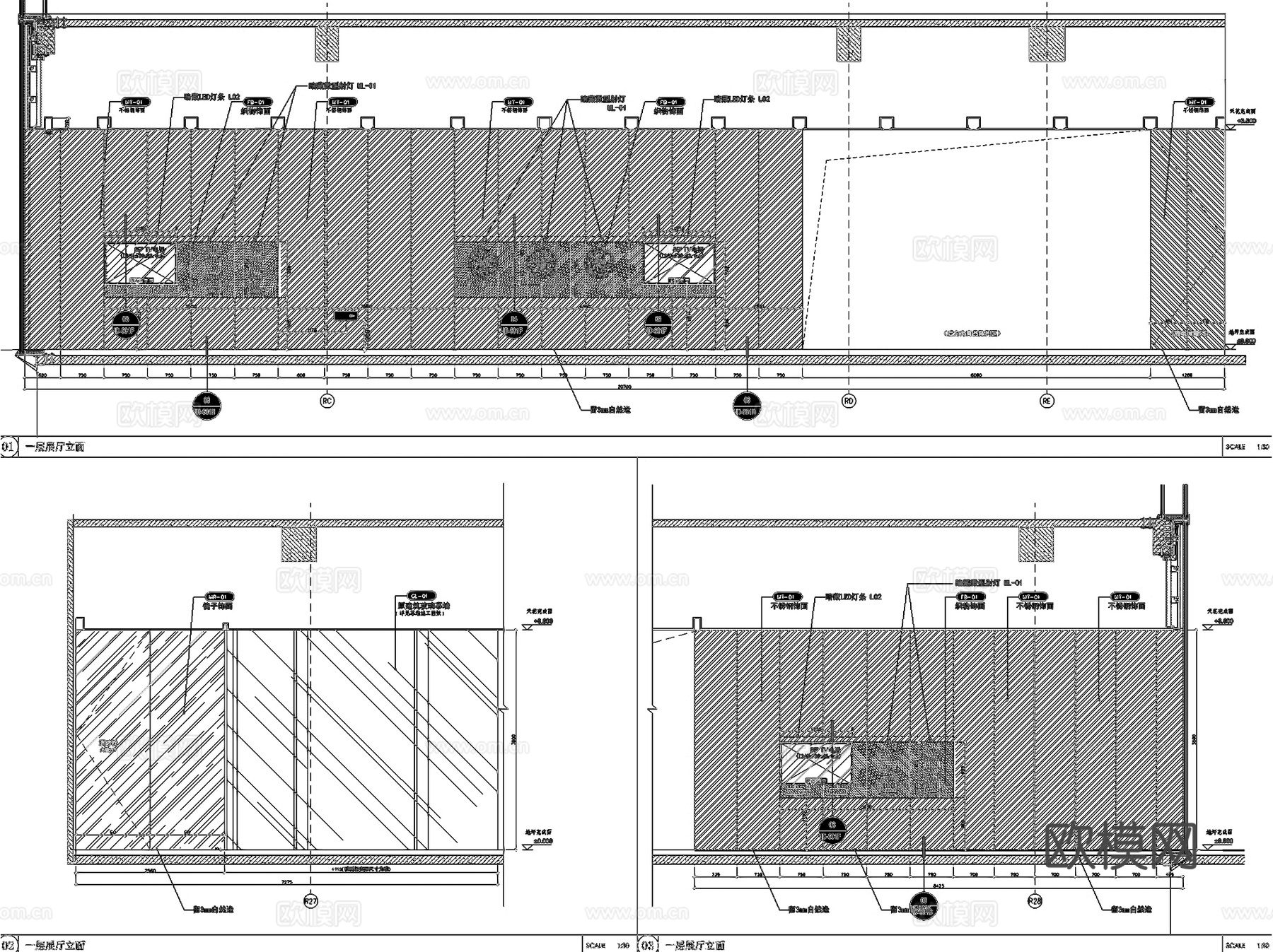 西安蔚来汽车用户体验中心室内工装CAD施工图整套cad施工图